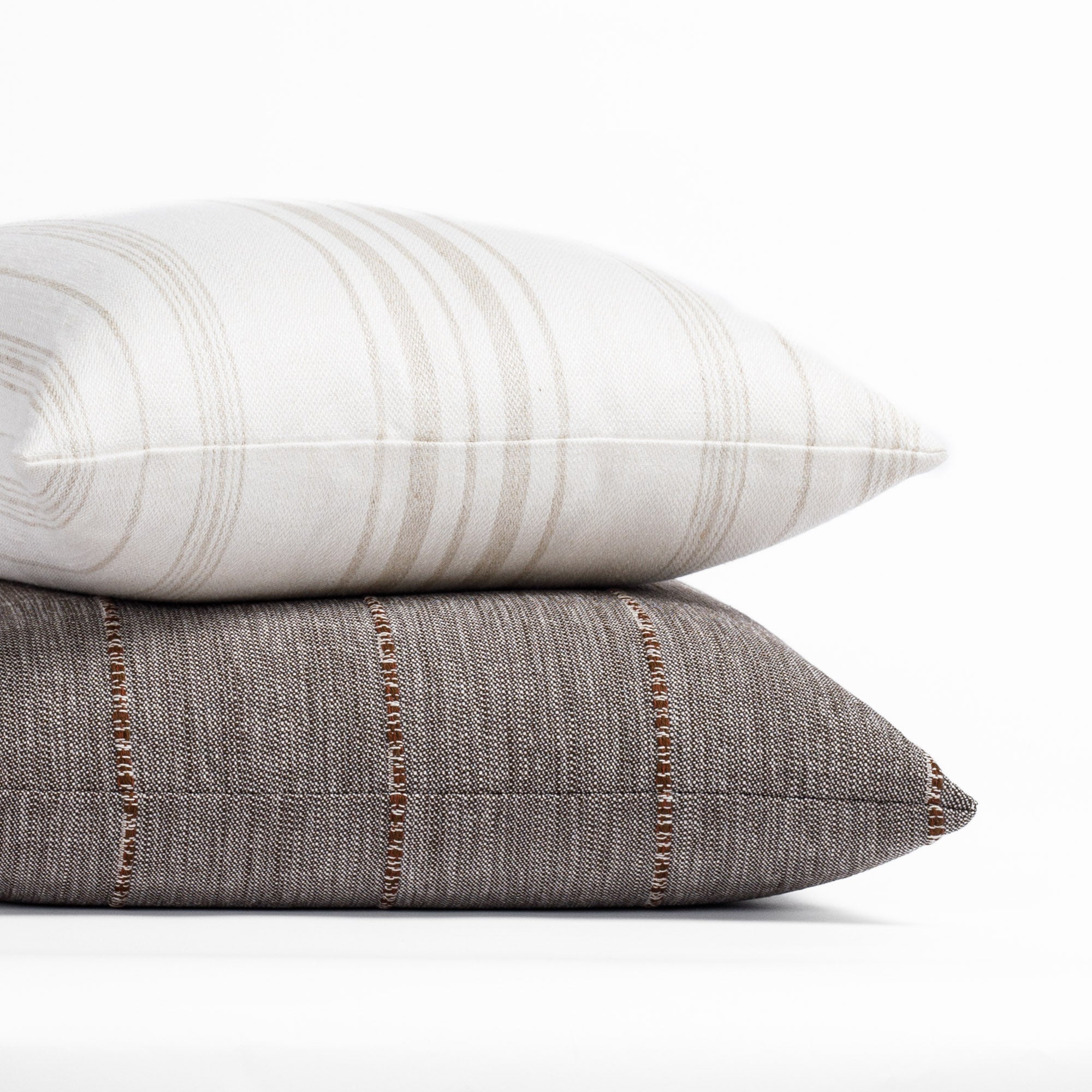 Brooklyn Stripe 22x22 Inch Decorative Throw Pillow Cover - Chocolate Brown - Perfect for Sofa, Bed, Couch & Home Decor