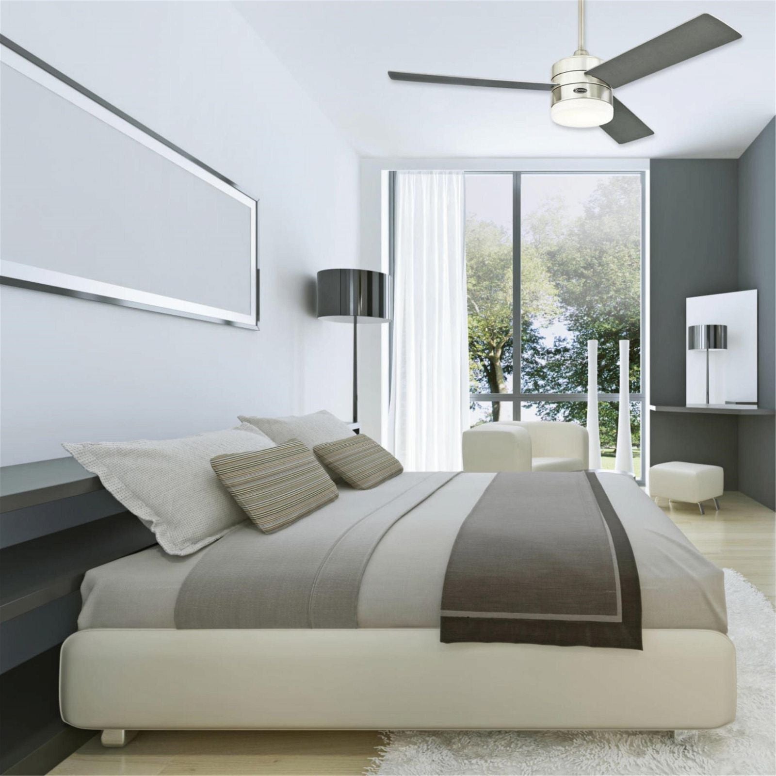 Westinghouse Alta Vista Ceiling Fan with Remote Control - 52 Inch Indoor/Outdoor Dimmable LED Light - Energy Efficient Quiet DC Motor - Perfect for Bedroom, Living Room, Patio & Covered Porches