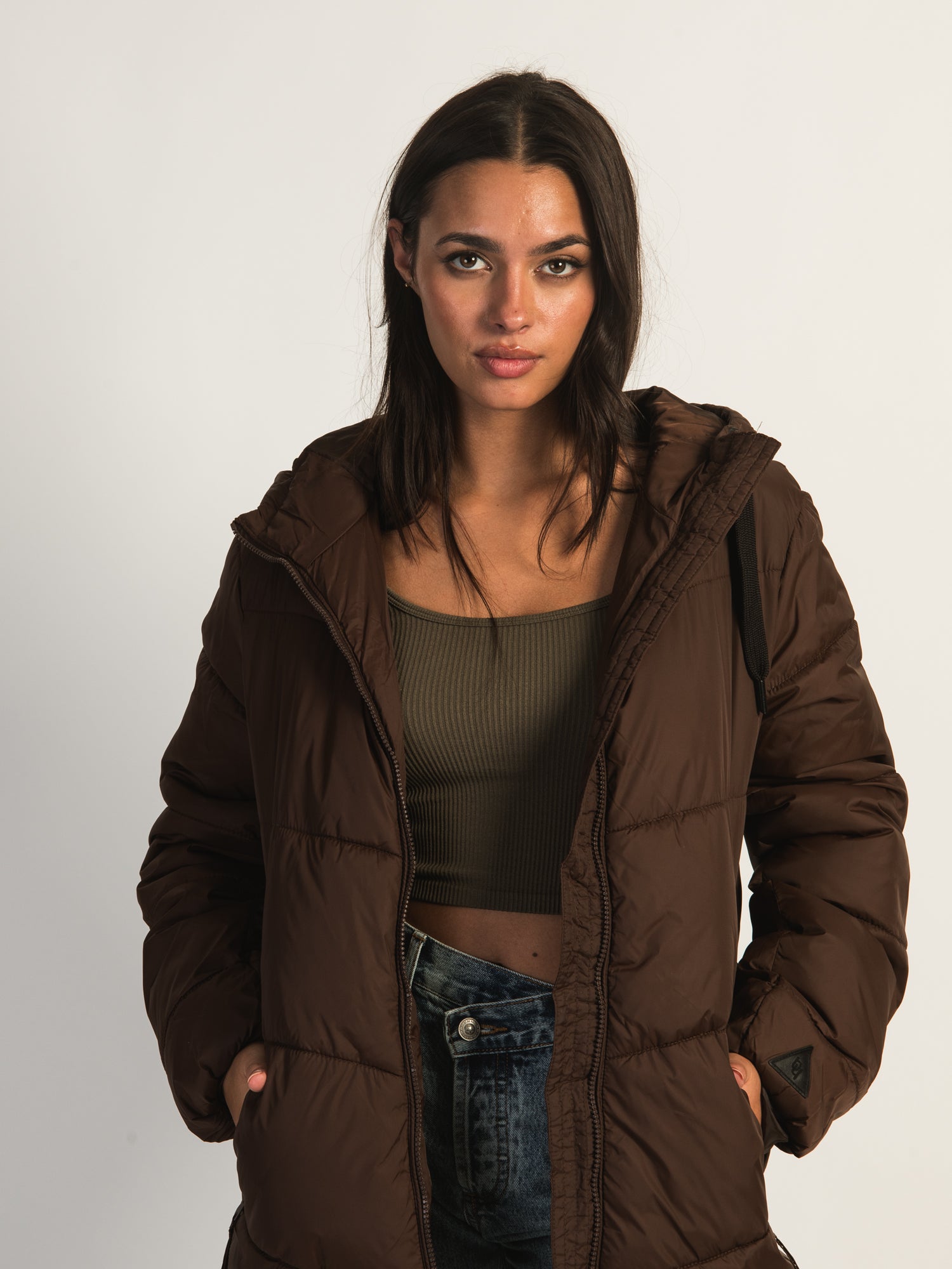 B.YOUNG Bomina Long Puffer Jacket for Women - Warm Winter Coat with Hood, Waterproof Down Jacket for Cold Weather | Perfect for Outdoor Activities, Travel & Daily Wear