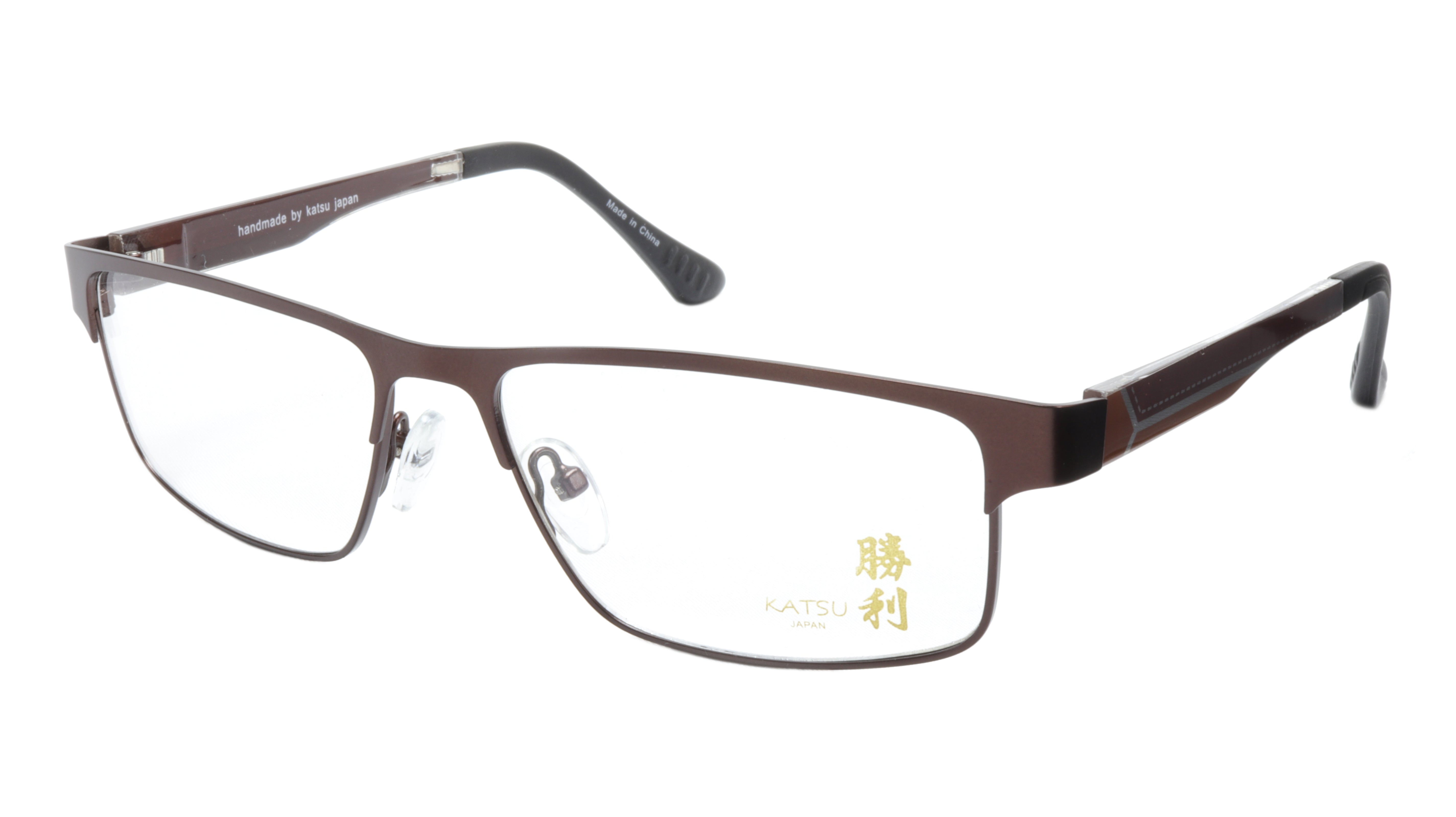 Premium KATSU 4040C C040 Eyeglasses Frame - Acetate & Metal Blend in Bronze (55-15-138) - Handcrafted in Japan - Perfect for Business, Reading & Fashion Accessories