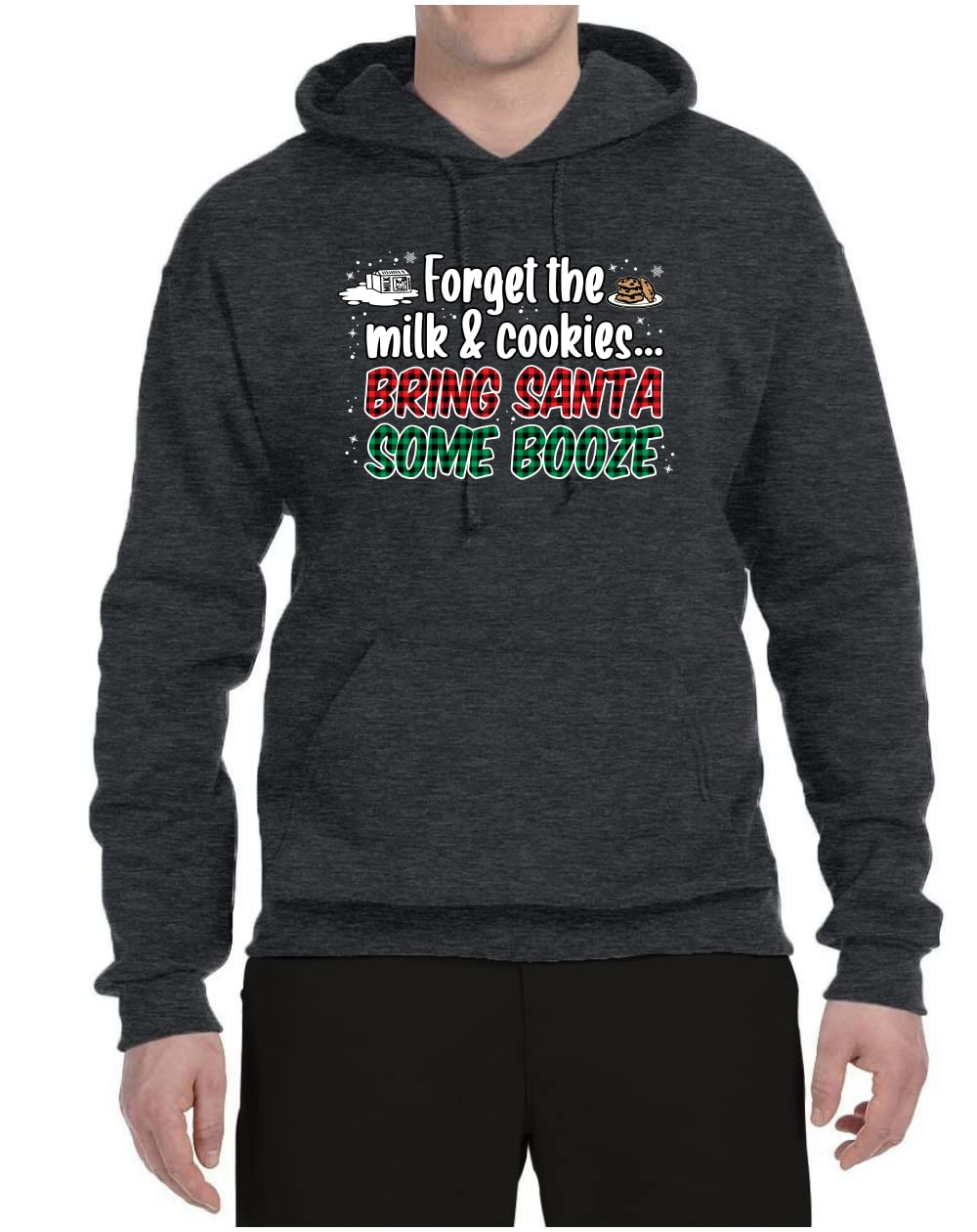 Wild Bobby Santa Booze Christmas Unisex Graphic Hoodie Sweatshirt - Funny Holiday Gift for Men & Women - Perfect for Ugly Sweater Parties & Festive Gatherings