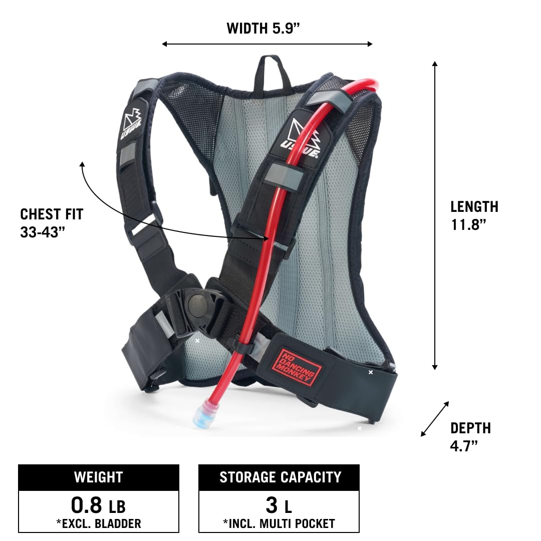 USWE Outlander Hydration Pack with 2L Water Bladder - Lightweight Hydration Backpack for Cycling, Mountain Biking, Hiking & Trail Running - Perfect for Outdoor Adventures & Sports Activities