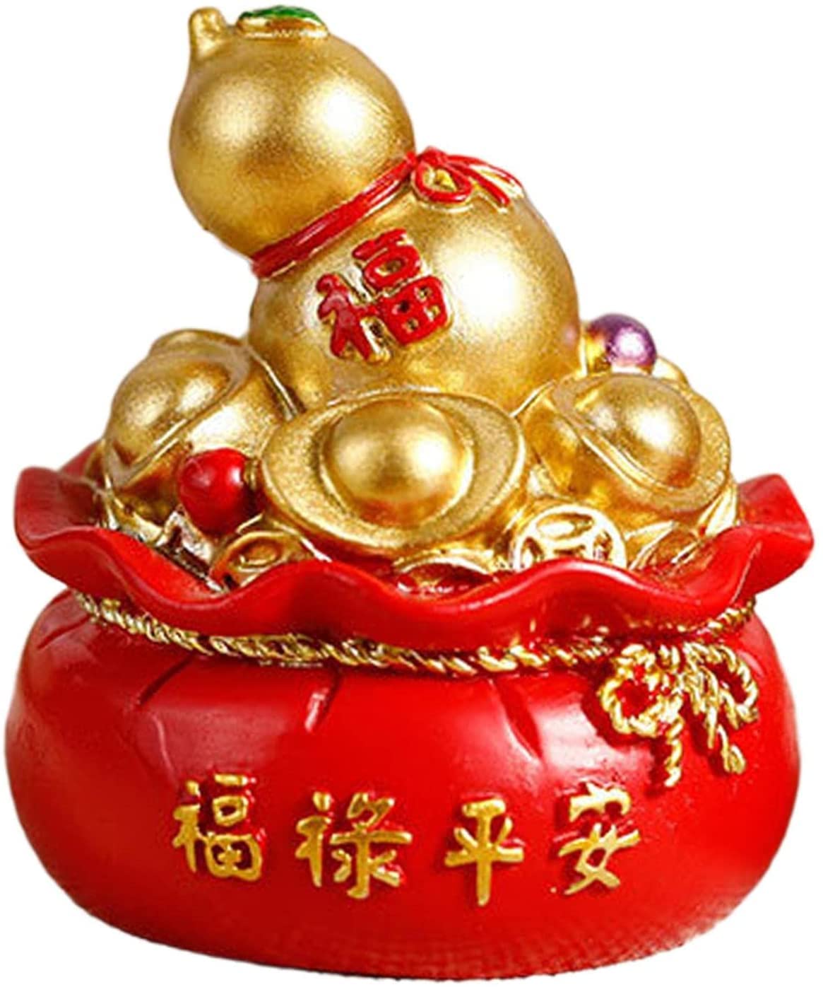 Feng Shui Wealth Gourd Money Bag - Lucky Charm for Prosperity, Home & Office Decor - Perfect for Living Room, Desk, or Business Space