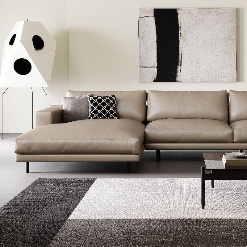 L-Shaped Sectional Sofa with Chaise Lounge in Auburn - Left-Facing Design for Living Room, Home Theater & Small Spaces