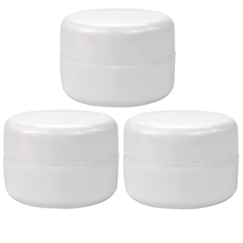 3PCS White Plastic Jars with Dome Lids - 250ml/8oz Cosmetic Containers for Makeup, Cream, Lip Balm & Lotion | Travel-Friendly Sample Storage Jars | Perfect for DIY Beauty Products, Skincare & Travel Organization