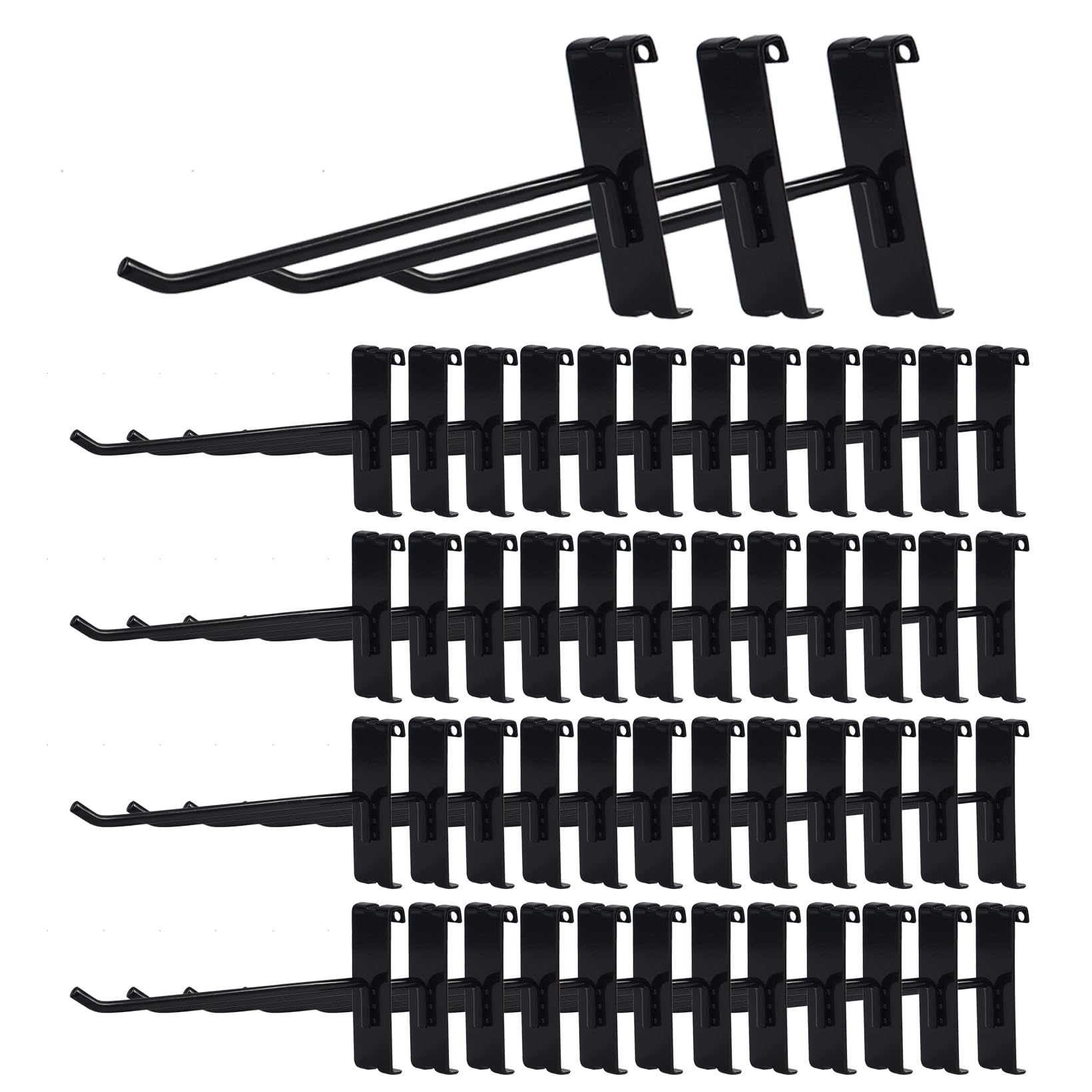 50PC Black 6 Inch Gridwall Hooks - Heavy Duty Display Hooks for Retail Store Grid Wall Panels - Perfect for Clothing, Accessories & Merchandise Display in Boutiques, Malls & Trade Shows