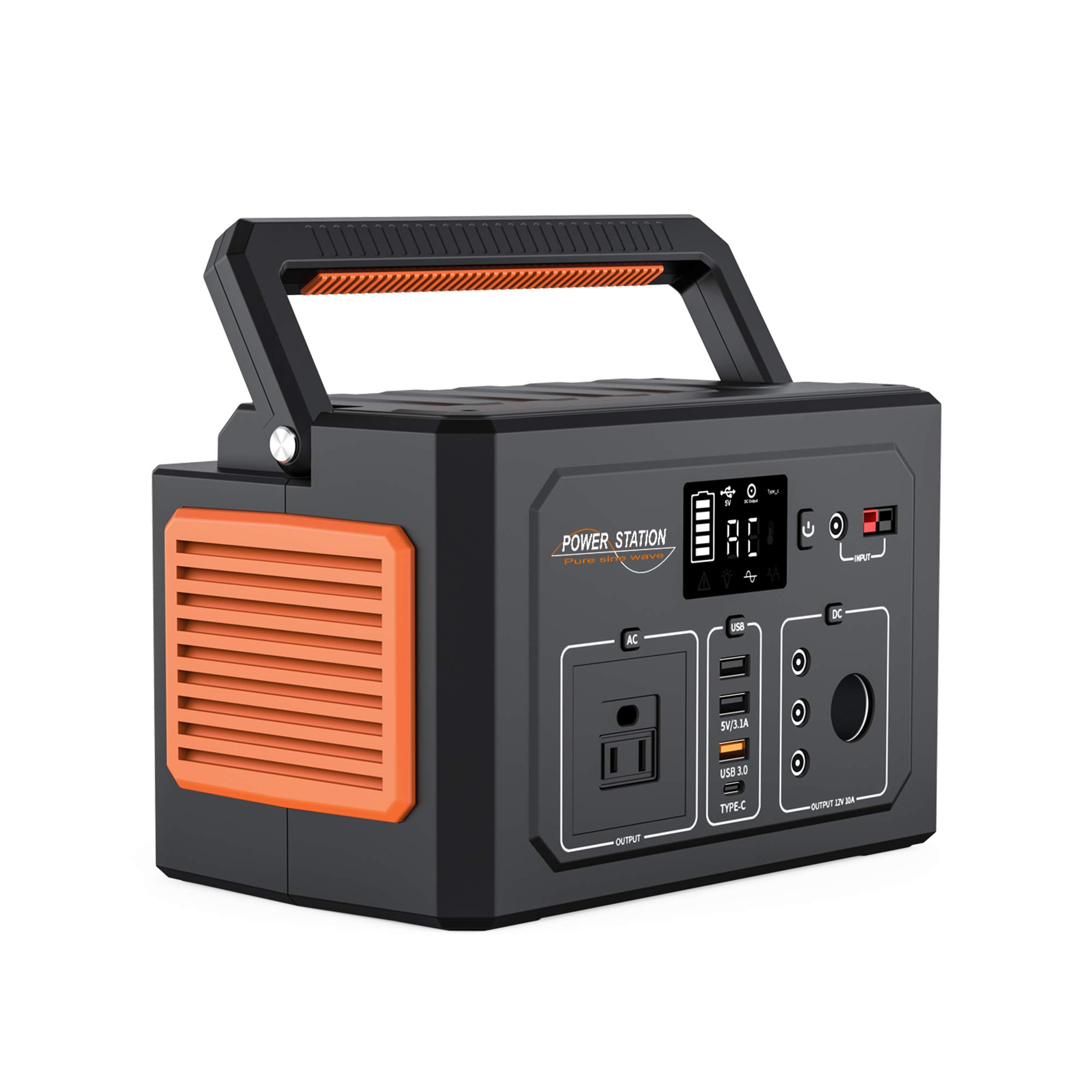 400W Portable Power Station with Solar Panel Option - 110V/400Wh Solar Generator for Camping, Travel & Emergency Power - LED Display, Flashlight, Lithium Battery, 3 Charging Methods & 9 Outlets - Perfect for Outdoor Adventures, RV Trips, Home Backup & Power Outages