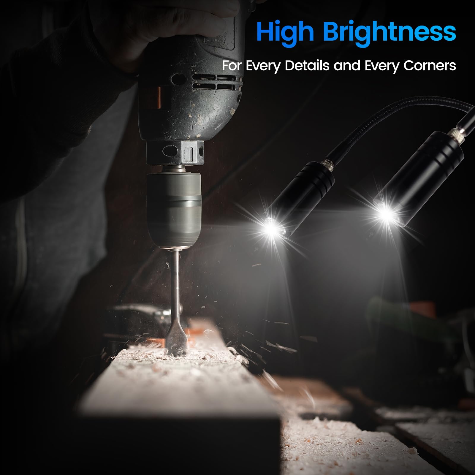 6W Microscope Dual LED Gooseneck Light with 6500K Adjustable Spot & 64-LED Ring Light - Perfect for Stereo Digital Camera, Solder, Phone Repair & Jewelry Inspection (Ideal for Precision Work & Hobbyists)