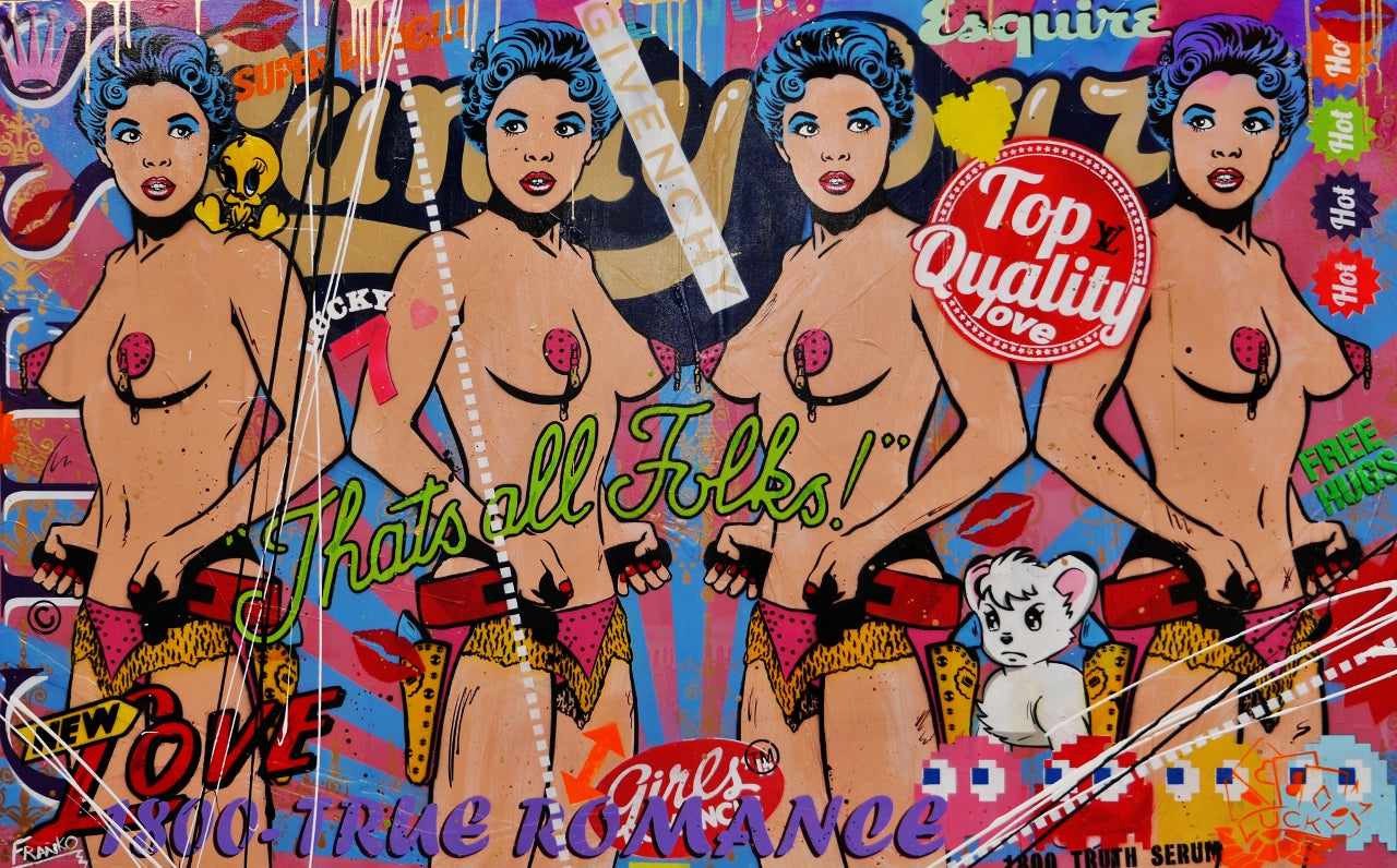 Candy Barr Textured Urban Pop Art Painting - 63