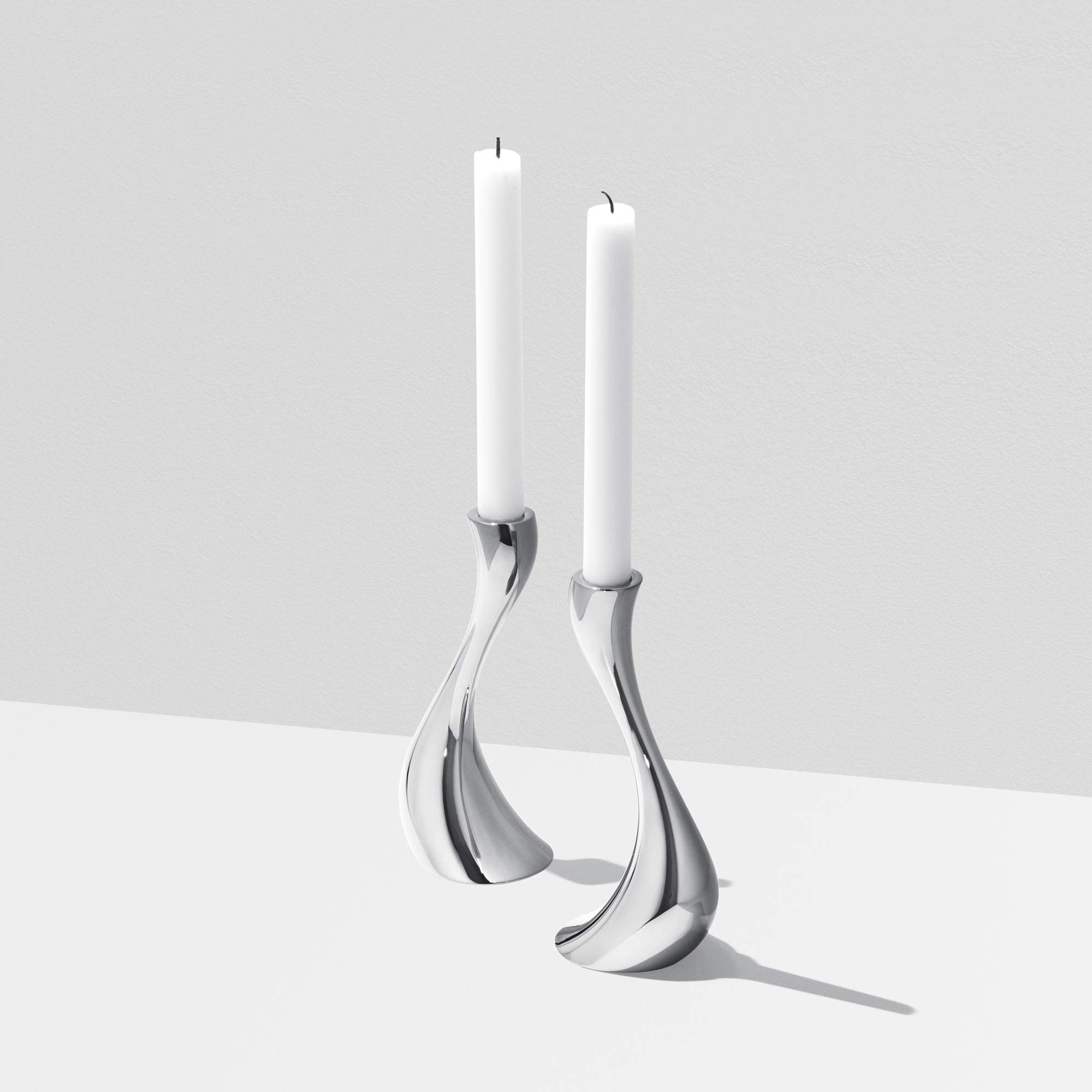 Georg Jensen Cobra Medium Candle Holder Set of 2 - Modern Home Decor for Dining Table, Living Room & Wedding Centerpiece