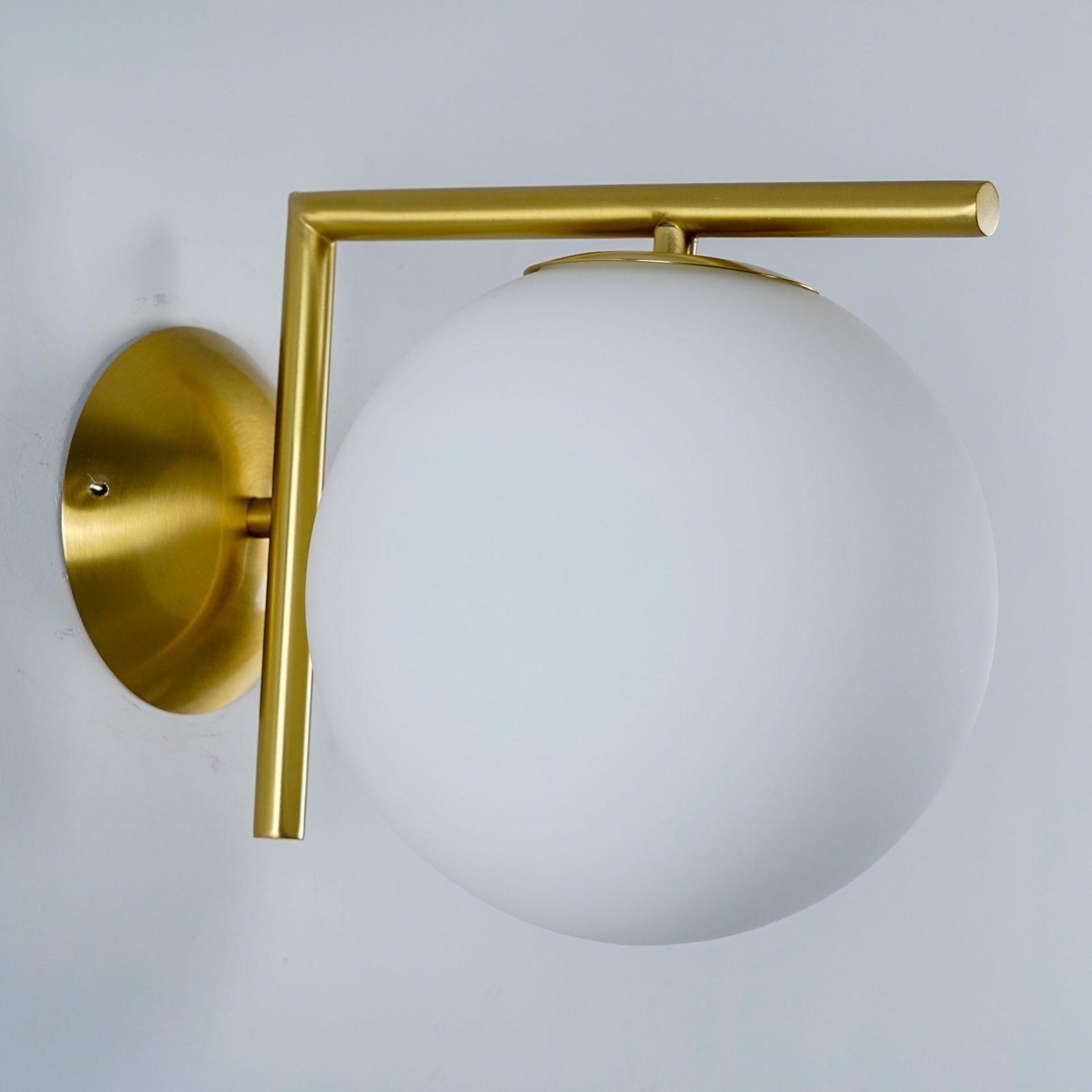 Handmade Blown Glass Opal Wall Sconce - Elegant Lighting Fixture for Bedroom, Living Room & Hallway Decor