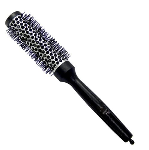 KIRA Cosmetics Medium Hot Curling Iron - 25mm Round Hair Brush for Men & Women (Black/White) | Salon-Quality Styling for Waves, Curls & Volume at Home