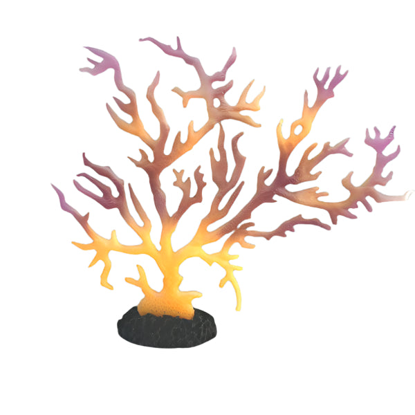 Fish Gear Orange Coral Glow Aquarium Plants (14 Pack) - Vibrant Artificial Decor for Freshwater & Saltwater Fish Tanks - Perfect for Betta, Goldfish, and Tropical Aquariums