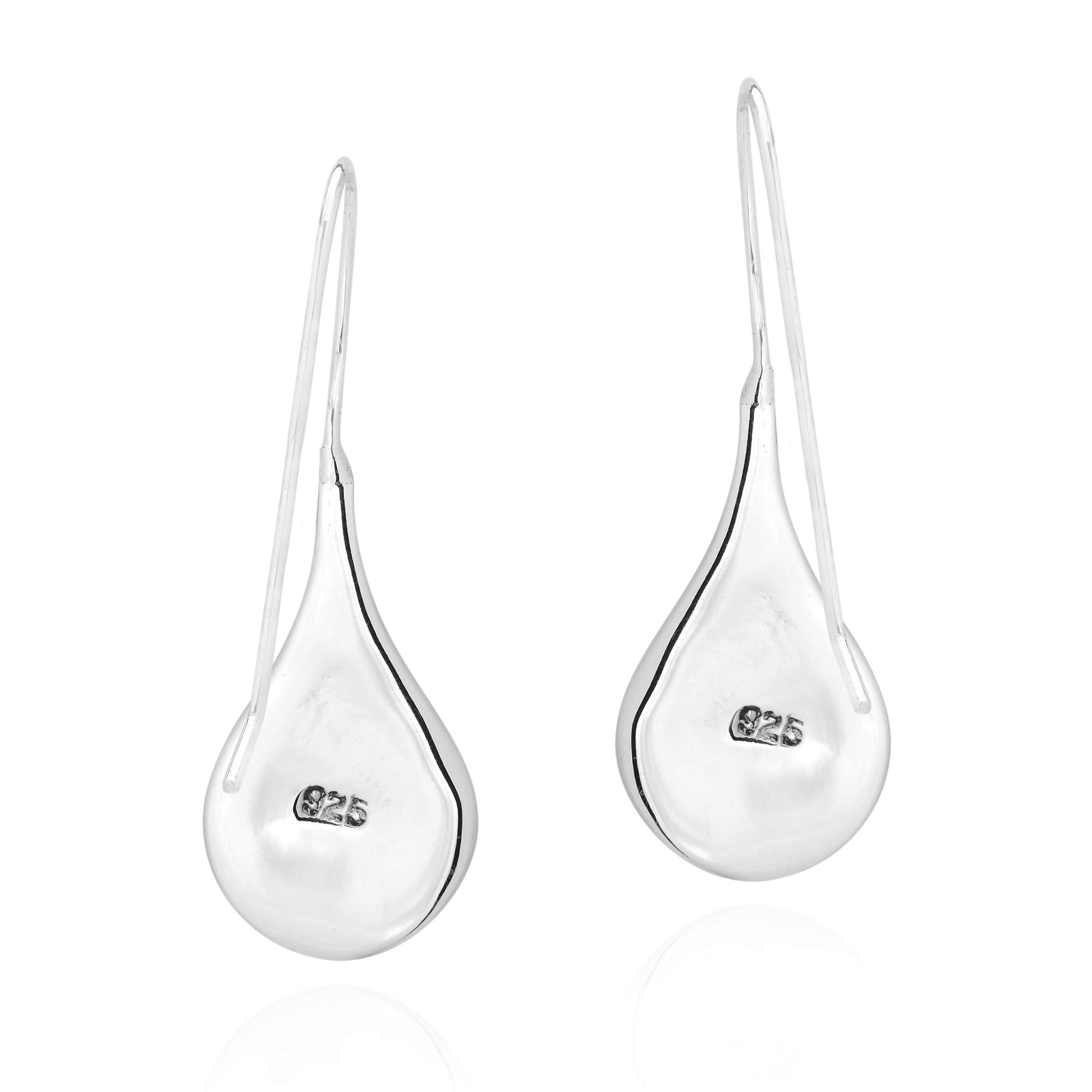 AeraVida .925 Sterling Silver Dangle Earrings with Reconstructed Red Coral Inlay - Elegant Boho Statement Jewelry for Women | Perfect for Parties, Weddings & Everyday Wear