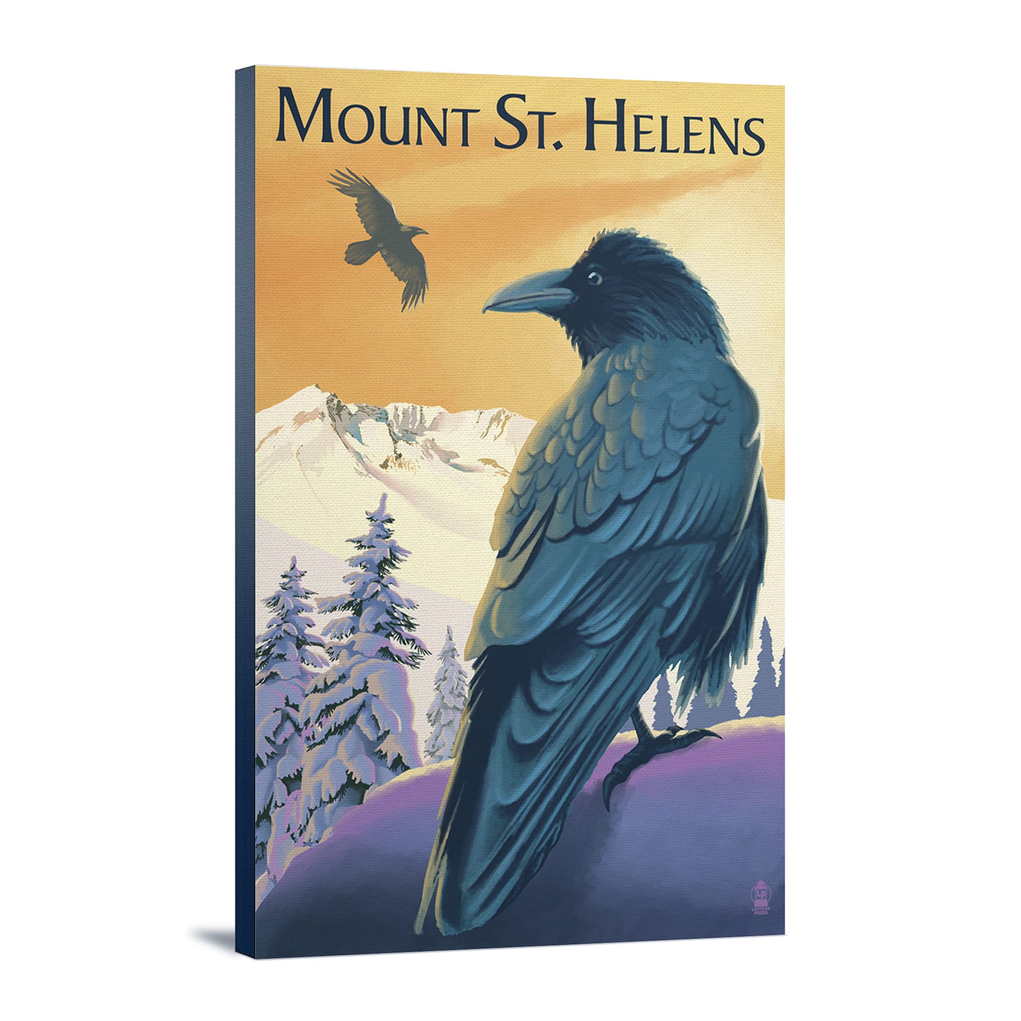 Mount St. Helens Washington Landscape Art - 24x36 Gallery Wrapped Canvas Print of Ravens - Nature Wall Decor for Living Room, Office & Bedroom