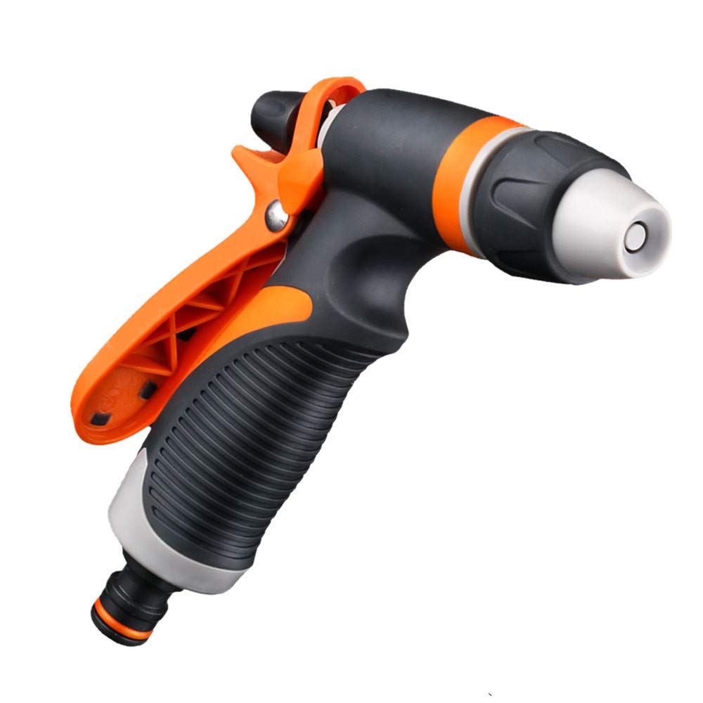Adjustable Garden Hose Nozzle with Multiple Spray Patterns - Watering Nozzle for Lawn, Patio, Plants & Outdoor Cleaning (Orange, One Size) - Perfect for Gardening, Car Washing & Pet Bathing