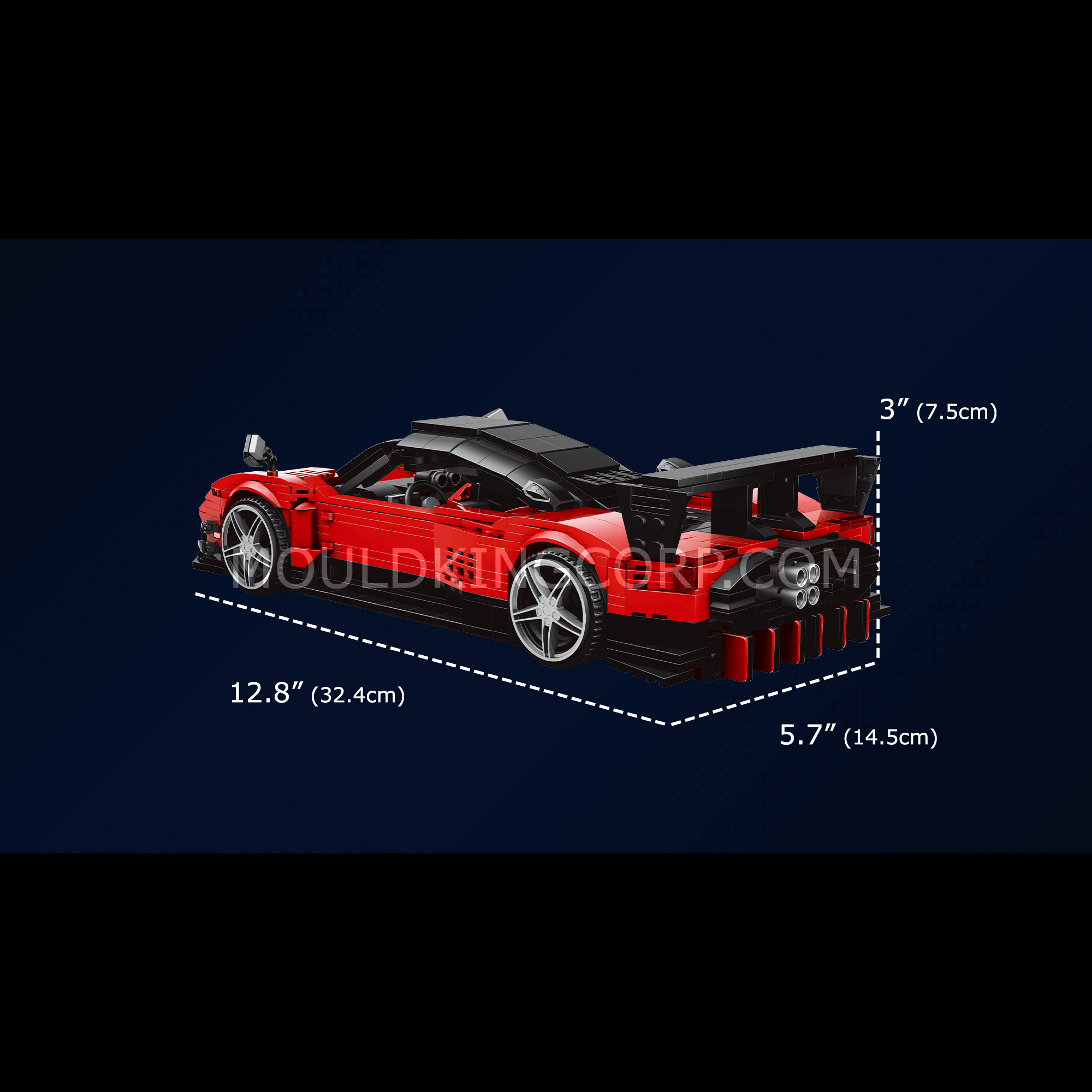 MOULD KING 10041 Zonda R Sports Car Model Building Set - 1,278 Piece DIY Race Car Kit for Adults & Teens | Perfect for Collectors, Display & Gift Giving | Build Your Own Supercar Model