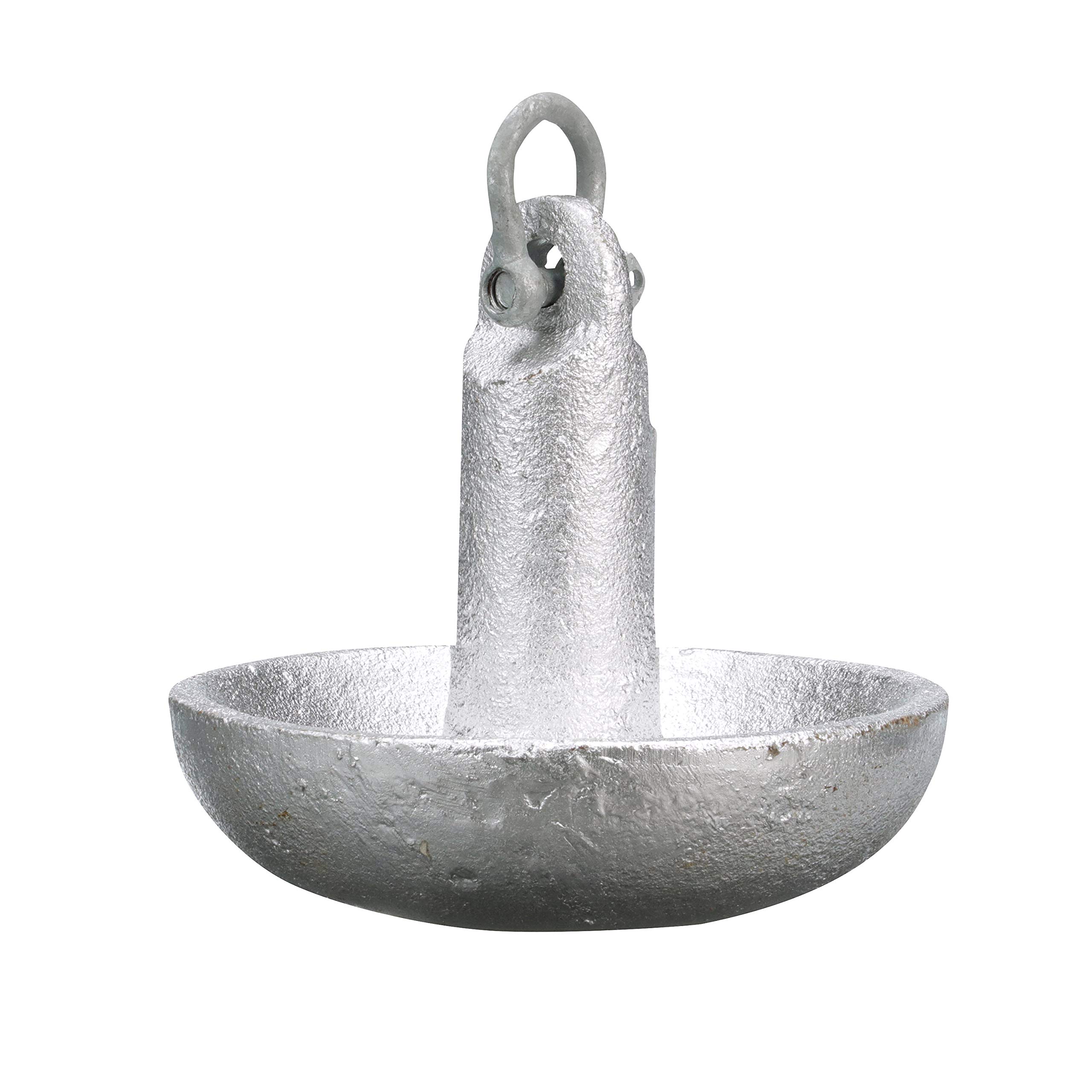 Seachoice Mushroom Anchor - Heavy Duty Cast Iron with Aluminum-Painted Silver Finish - Perfect for Boat Mooring, Dock Anchoring & Marine Applications