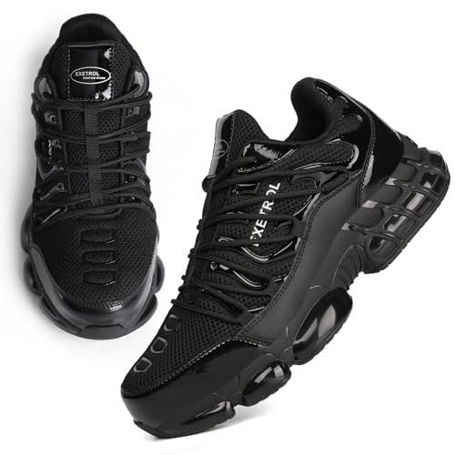 EXETROL Steel Toe Sneakers for Men & Women - Lightweight Safety Work Shoes with Composite Toe & Non-Slip Sole - Durable Air Cushion Design for Construction, Warehouse & Outdoor Work