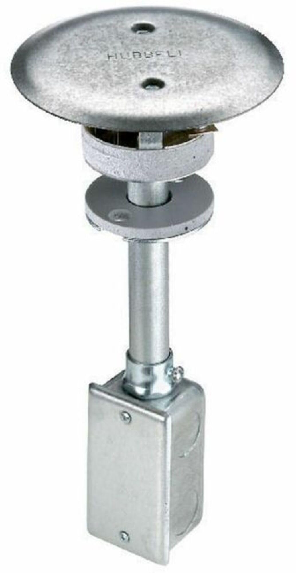 Hubbell PT7FSD 2-Piece Fire-Rated Poke-Through Duplex Outlet Floor Pedestal with Junction Box, 7