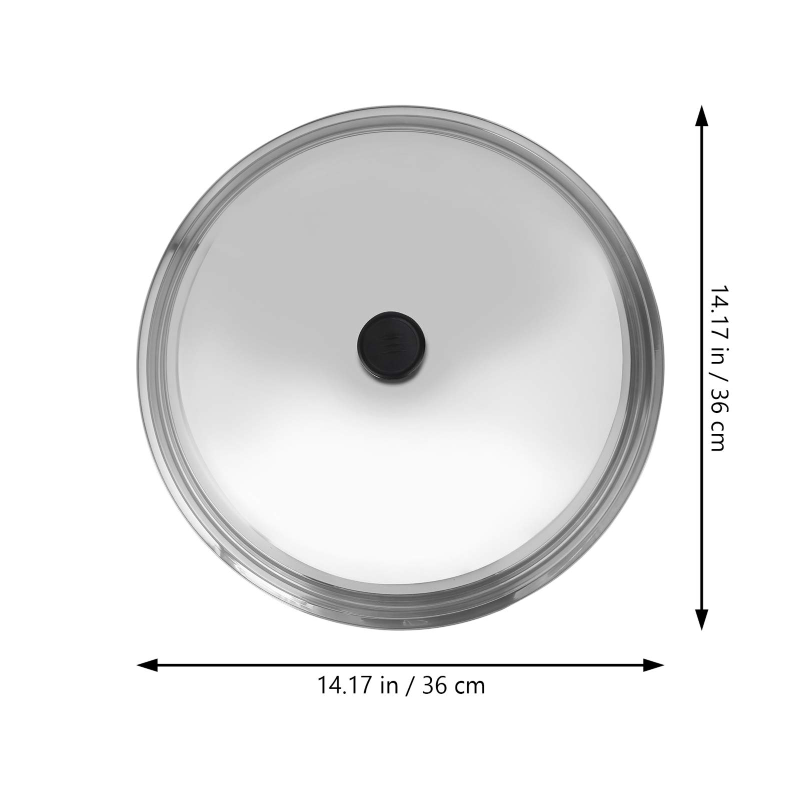 YARNOW 15.7 Inch Universal Glass Steamer Pot Lid with Stainless Steel Rim - Replacement Cover for Pans, Pots & Grill Domes (Random Bead Style) - Perfect for Cooking, Steaming & Pancake Making