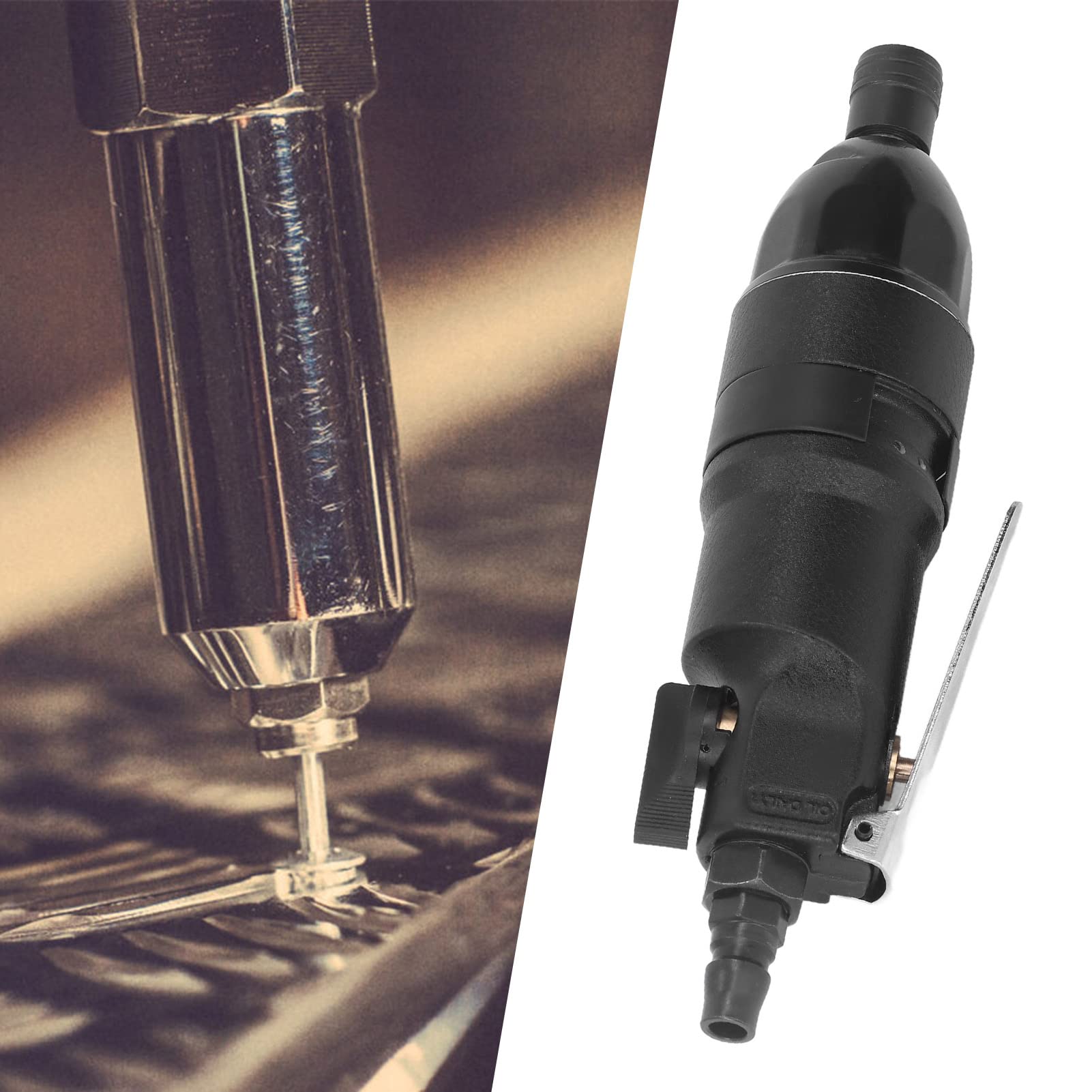 14in 0.5-0.8Mpa Straight Shank Pneumatic Screwdriver - Alloy Steel Industrial Air Screwdriver with Japanese Style Design for Automotive Repair, Woodworking & Assembly Work