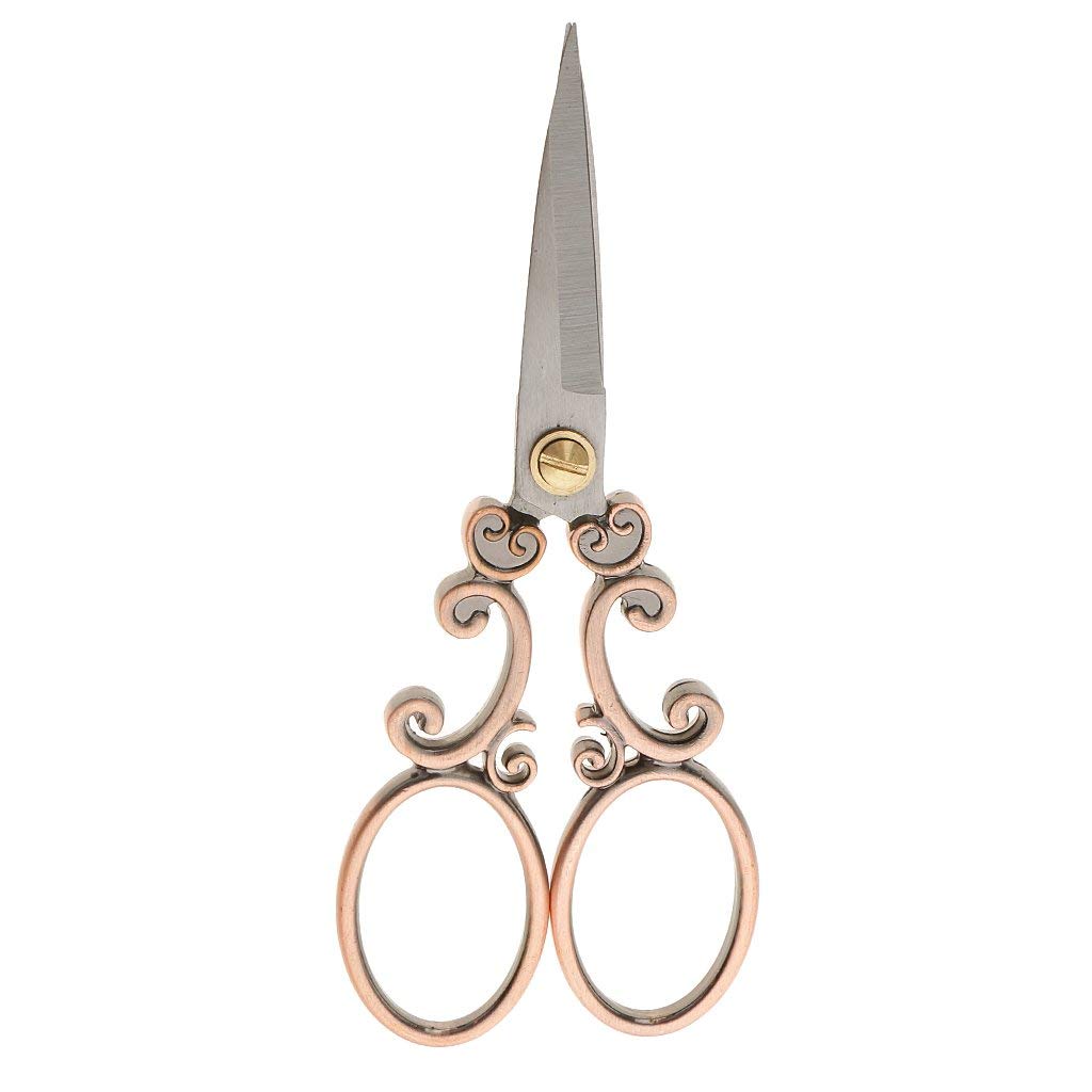 Premium Stainless Steel Sewing Scissors - Sharp Fabric Cutting Shears for Crafting, Quilting & Dressmaking (Red Bronze) - Ideal for DIY Projects, Tailoring & Home Sewing