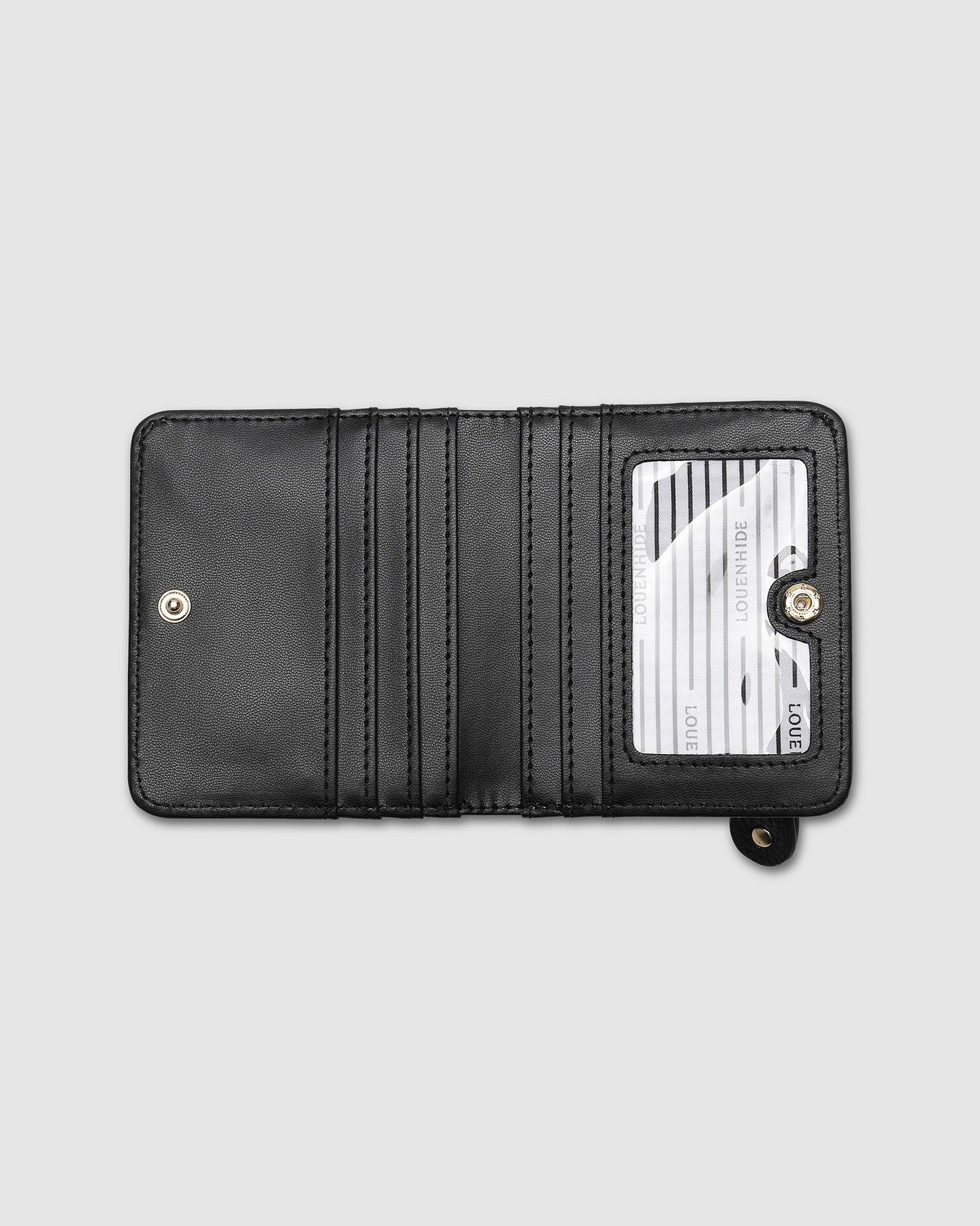 Louenhide Lily Black Leather Wallet for Women - Stylish & Slim RFID Blocking Bifold Wallet - Perfect for Everyday Use, Travel, and Gift Giving