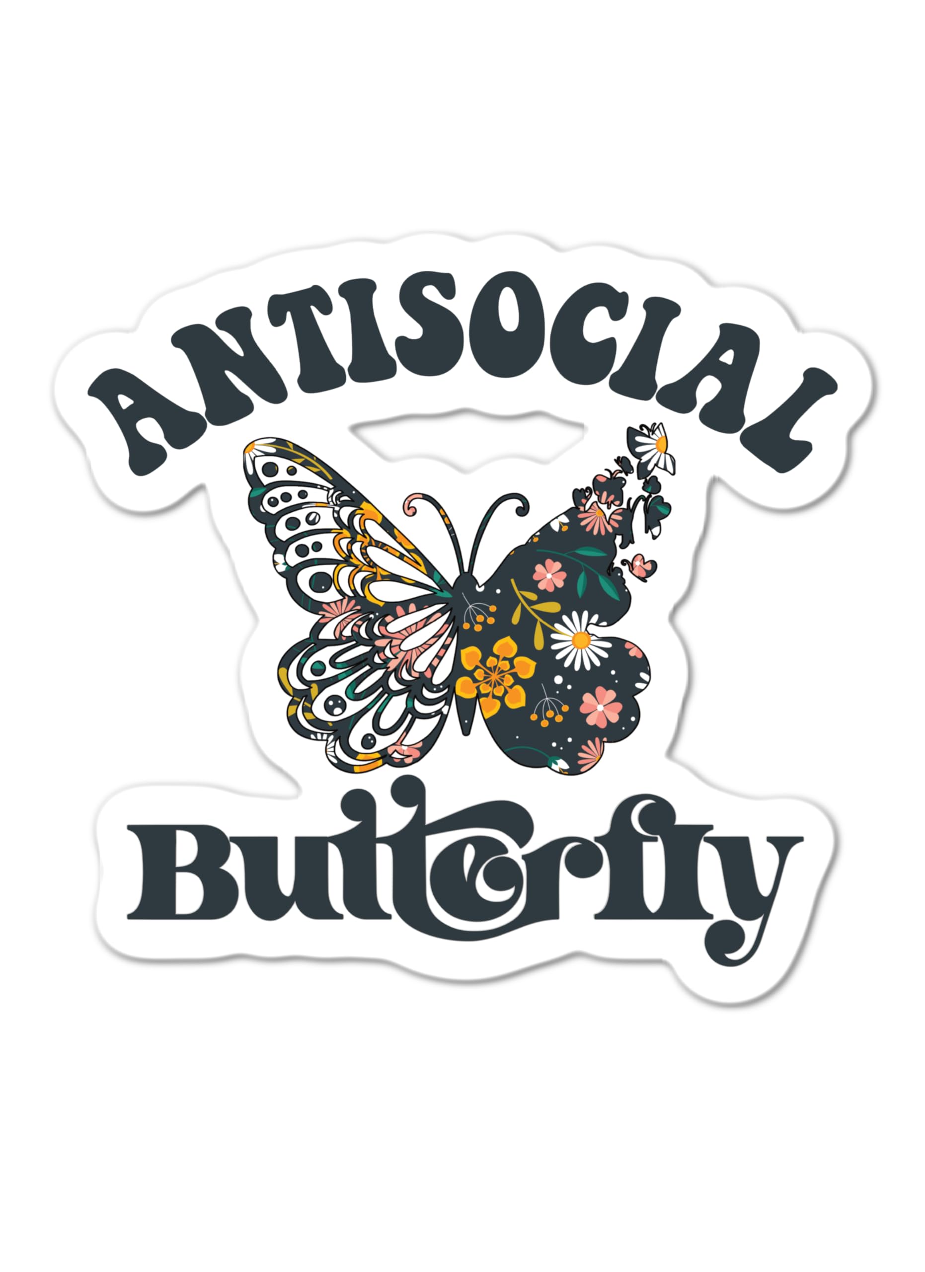 Anti Social Butterfly Sticker - 3