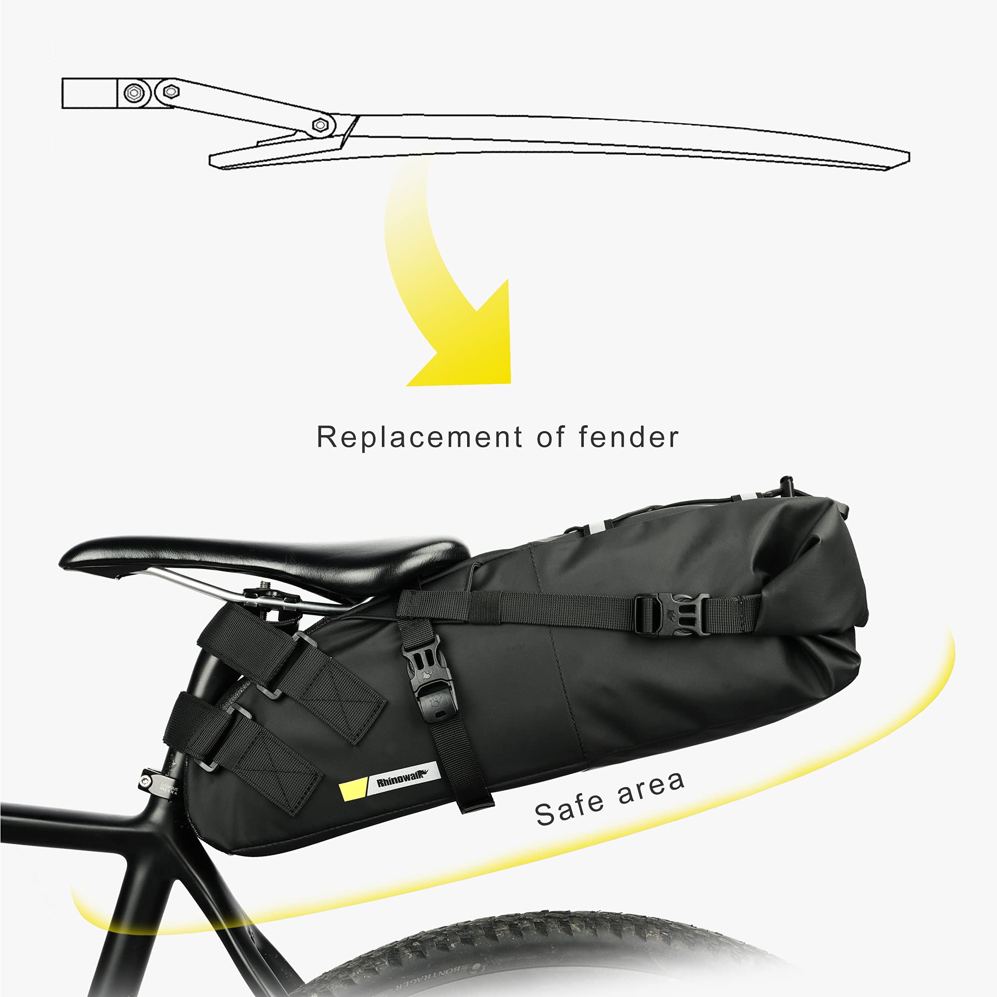 **Rhinowalk 10L/13L Waterproof Bike Saddle Bag - Under Seat Bicycle Storage for Mountain & Road Bikes - Perfect for Commuting, Cycling Trips & Outdoor Adventures**