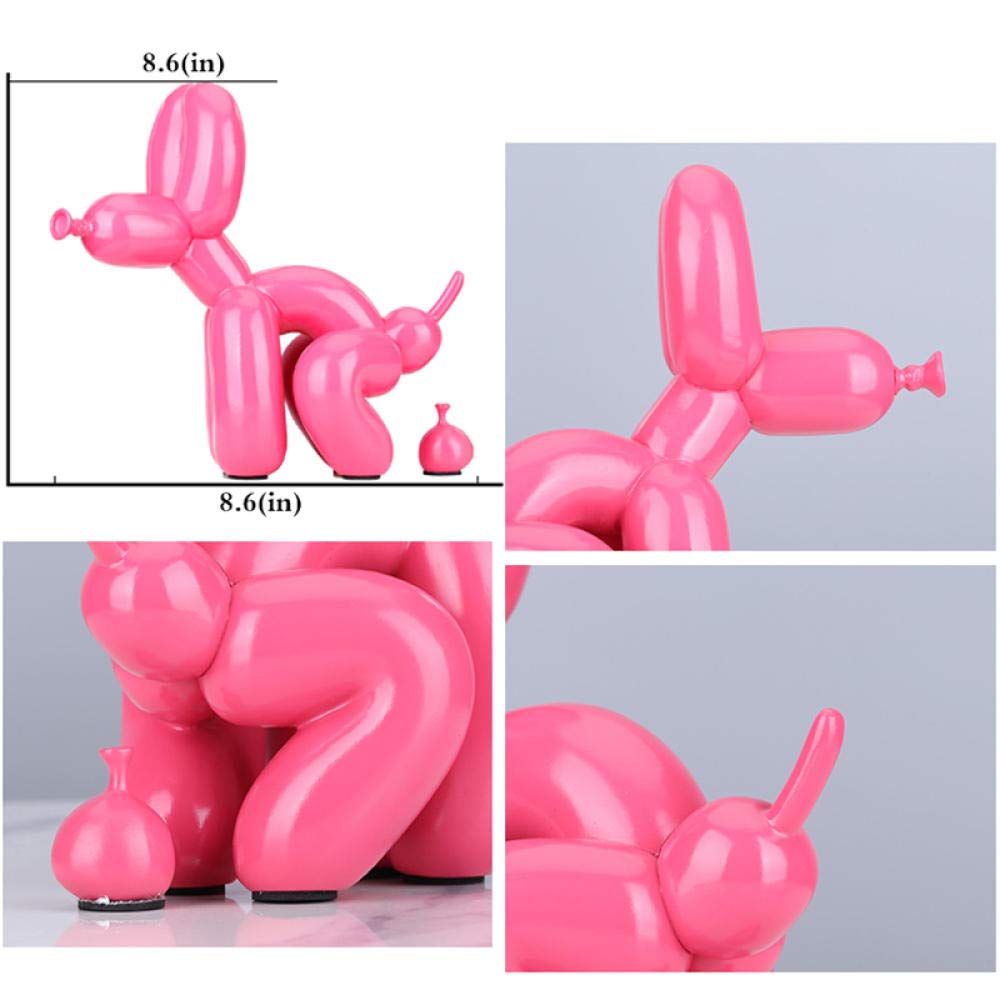 Modern Nordic Poop Balloon Dog Resin Sculpture - Electroplated Gold Animal Statue for Home Decor, Desktop Ornament & Gift | Cute Art Craft for Living Room, Office, Shelf Display