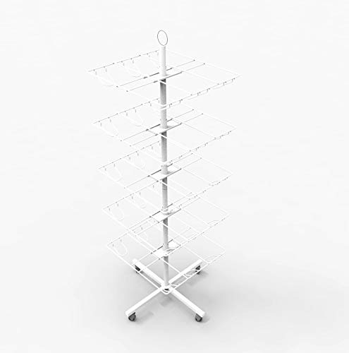 FixtureDisplays® Plastic Tub Jar Candy Bin Display Stand - Rotating Bucket Retail Rack with Metal Base (101254) - Perfect for Candy Stores, Supermarkets & Retail Displays