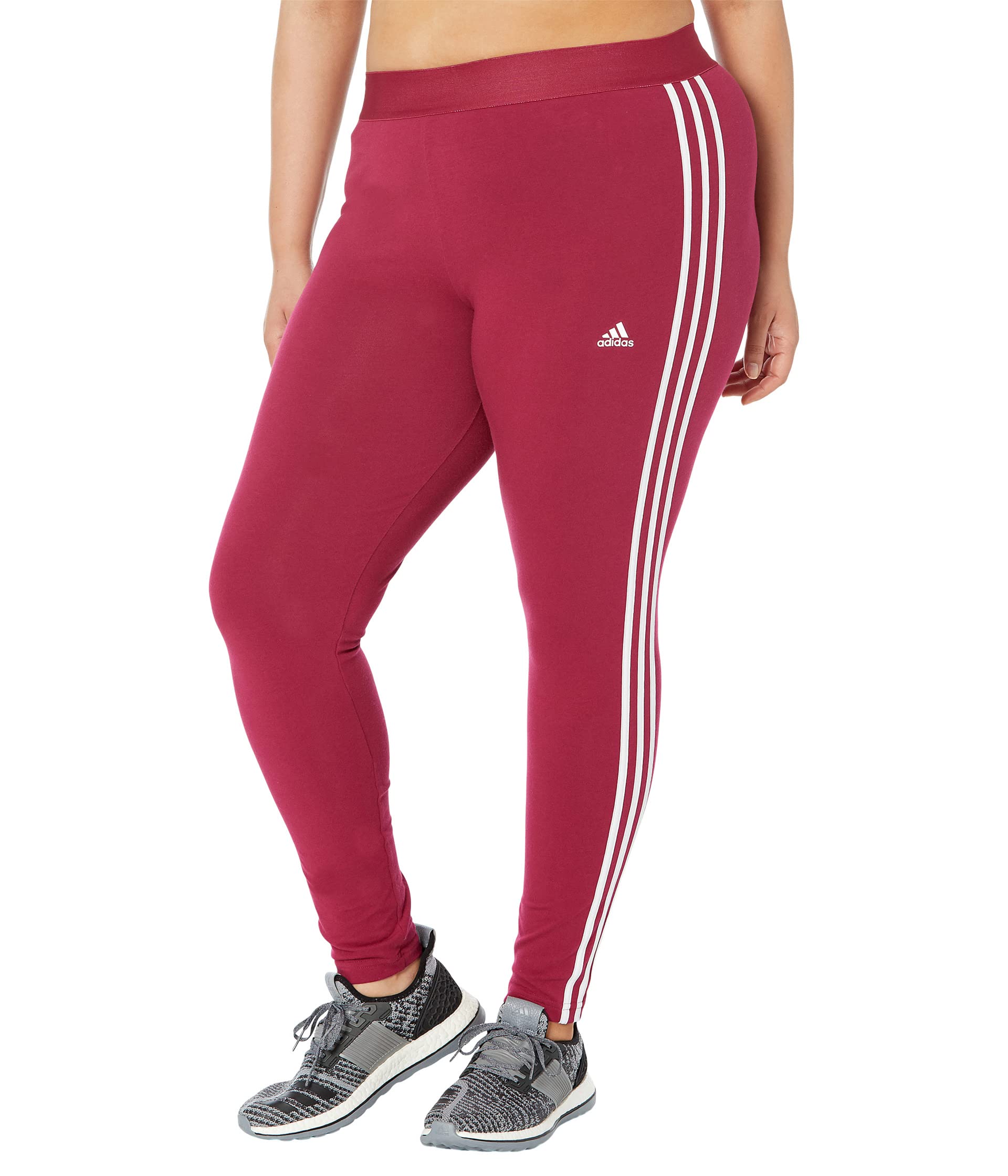 Adidas Women's LOUNGEWEAR Essentials 3-Stripes Yoga Pants - Comfortable High-Waist Workout Leggings for Gym, Running & Lounge Wear