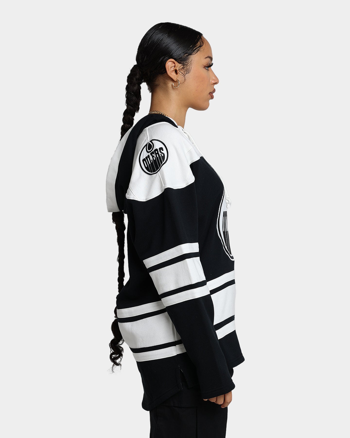 47 Brand Edmonton Oilers Superior Lacer Hoodie - Jet Black NHL Fan Apparel for Men & Women - Cozy Winter Pullover for Game Day & Casual Wear