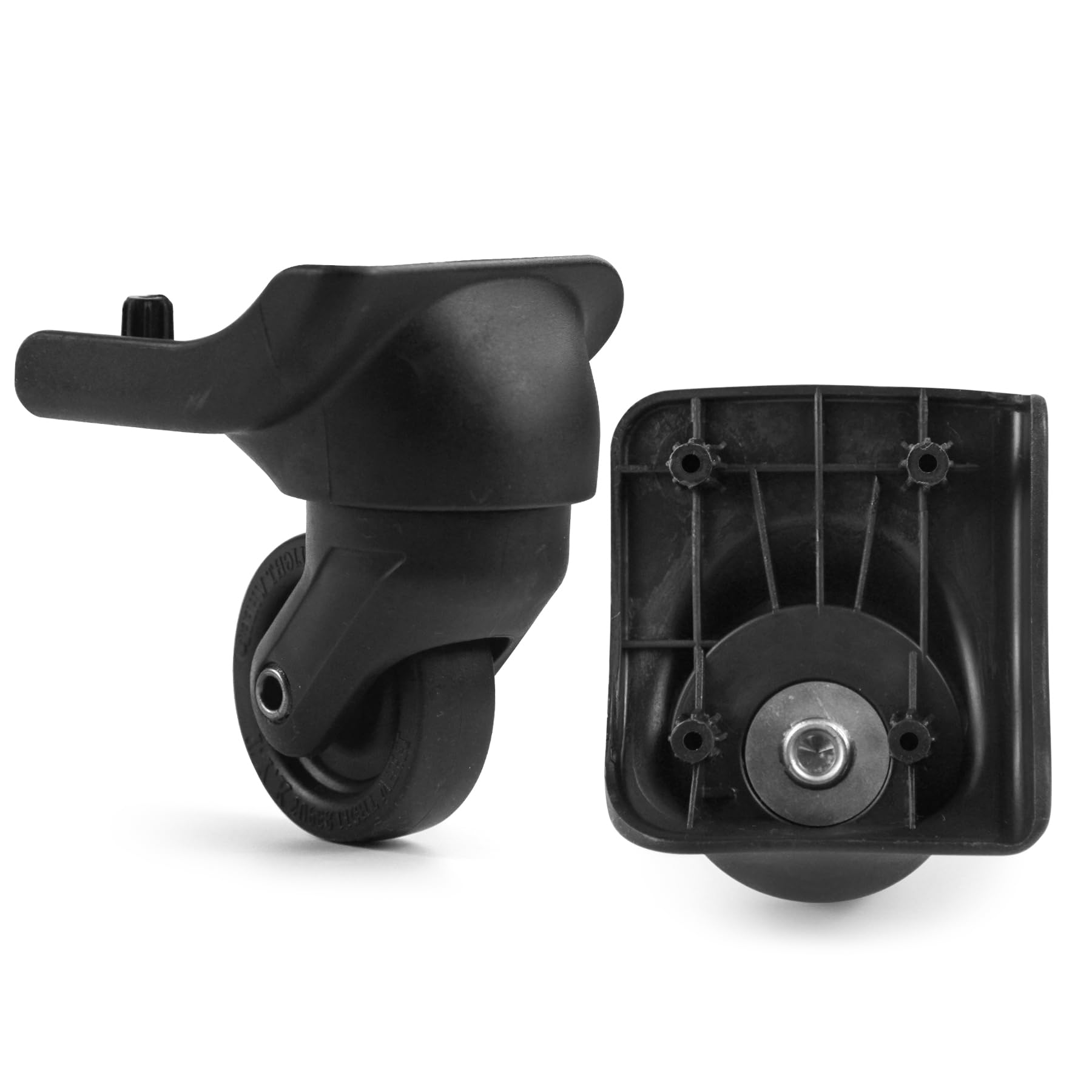 1 Pair Silent Luggage Wheels Replacement - Black Suitcase Caster Repair Kit for Smooth Travel - Perfect for Airplane, Cruise & Business Trips