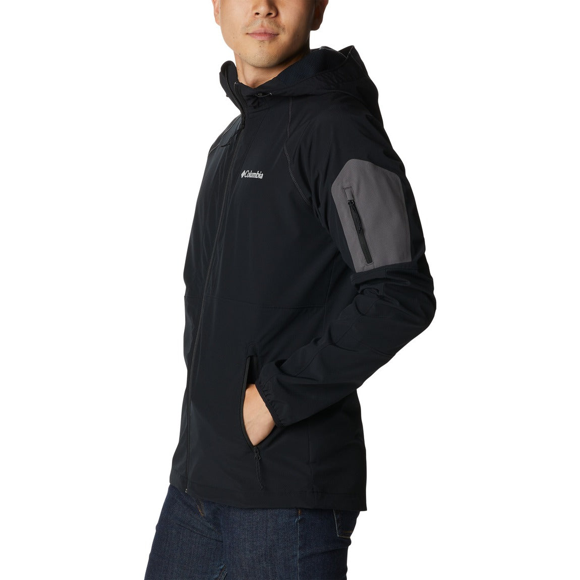 Columbia Men's Tall Heights™ Hooded Softshell Jacket - Water-Resistant & Windproof Outdoor Jacket for Hiking, Camping & Winter Activities