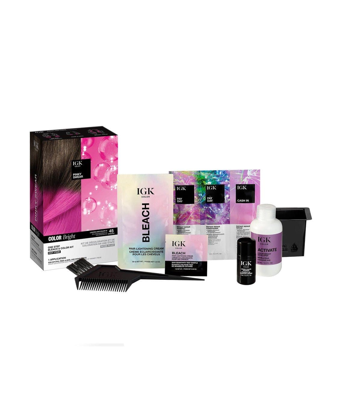One Step Bleach & Color Kit for Vibrant Hair - At-Home Salon Quality Hair Dye with Easy Application for DIY Hair Coloring