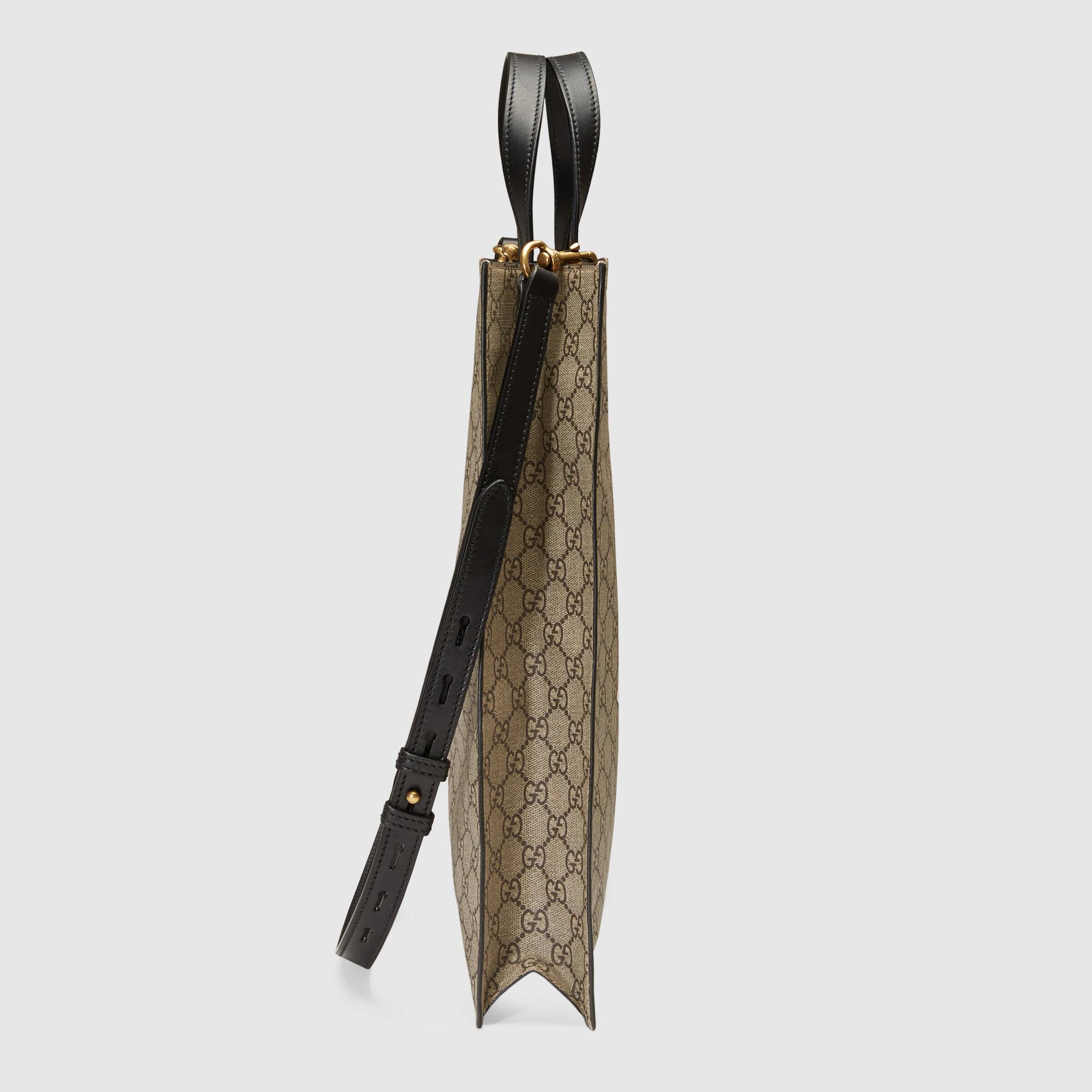 Gucci Bee Print Soft GG Supreme Tote Bag for Women - Luxury Designer Handbag for Work, Travel & Everyday Use