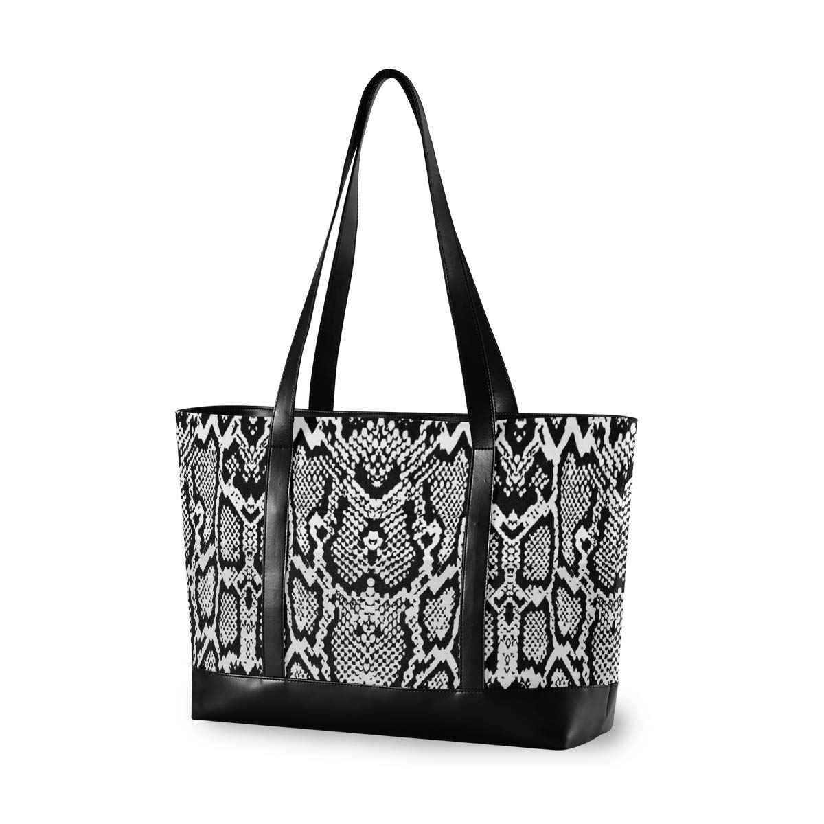 Stylish Snake Skin Texture Print 15.6 Inch Laptop Tote Bag for Women - Professional Teacher Work Purse & Laptop Organizer - Perfect for Office, Business Meetings, and Daily Commute