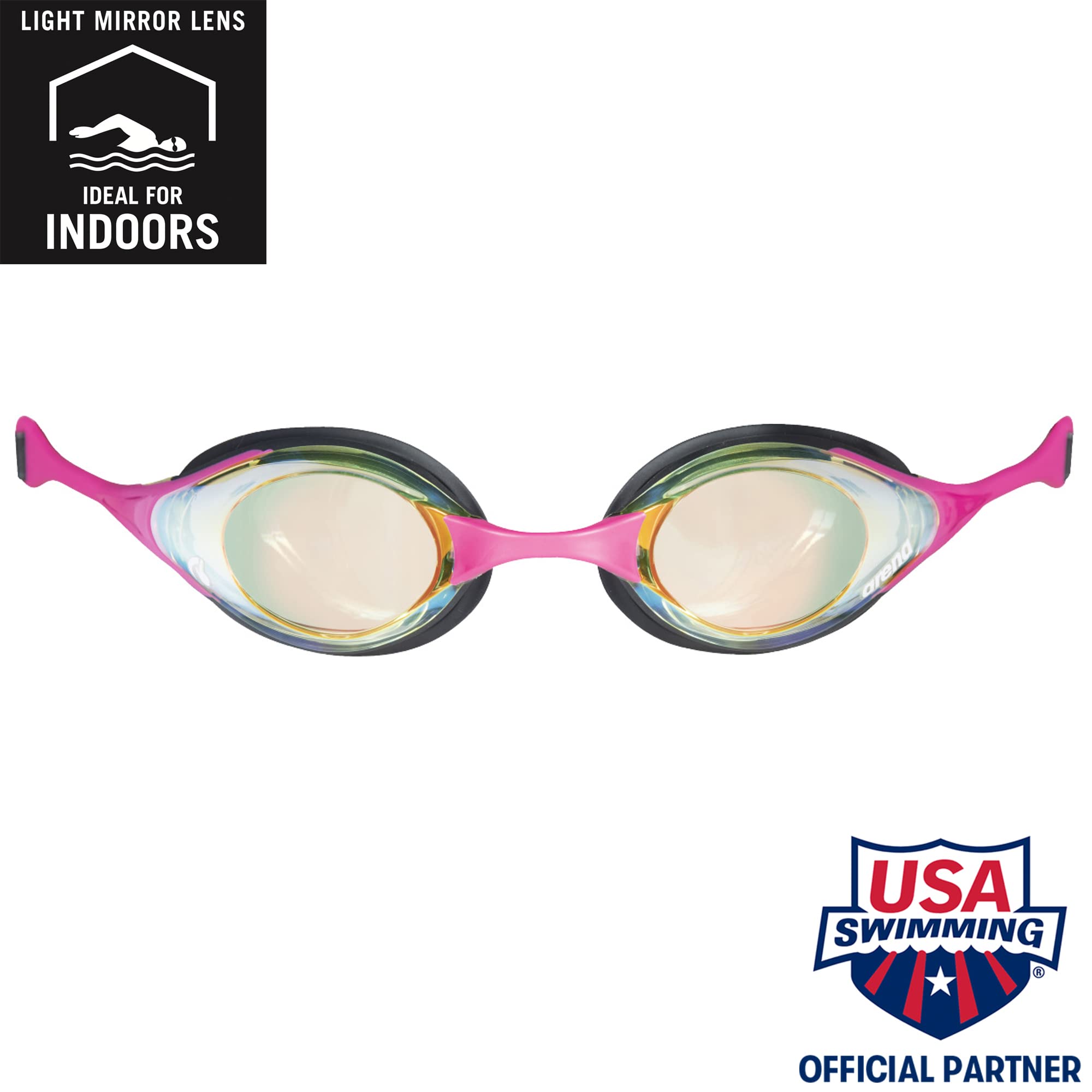 ARENA Unisex Adult Cobra Swipe Anti-Fog Racing Swim Goggles - Polycarbonate Mirror/Non-Mirror Lens - Hydrodynamic Design for Competitive Swimming & Triathlon Training