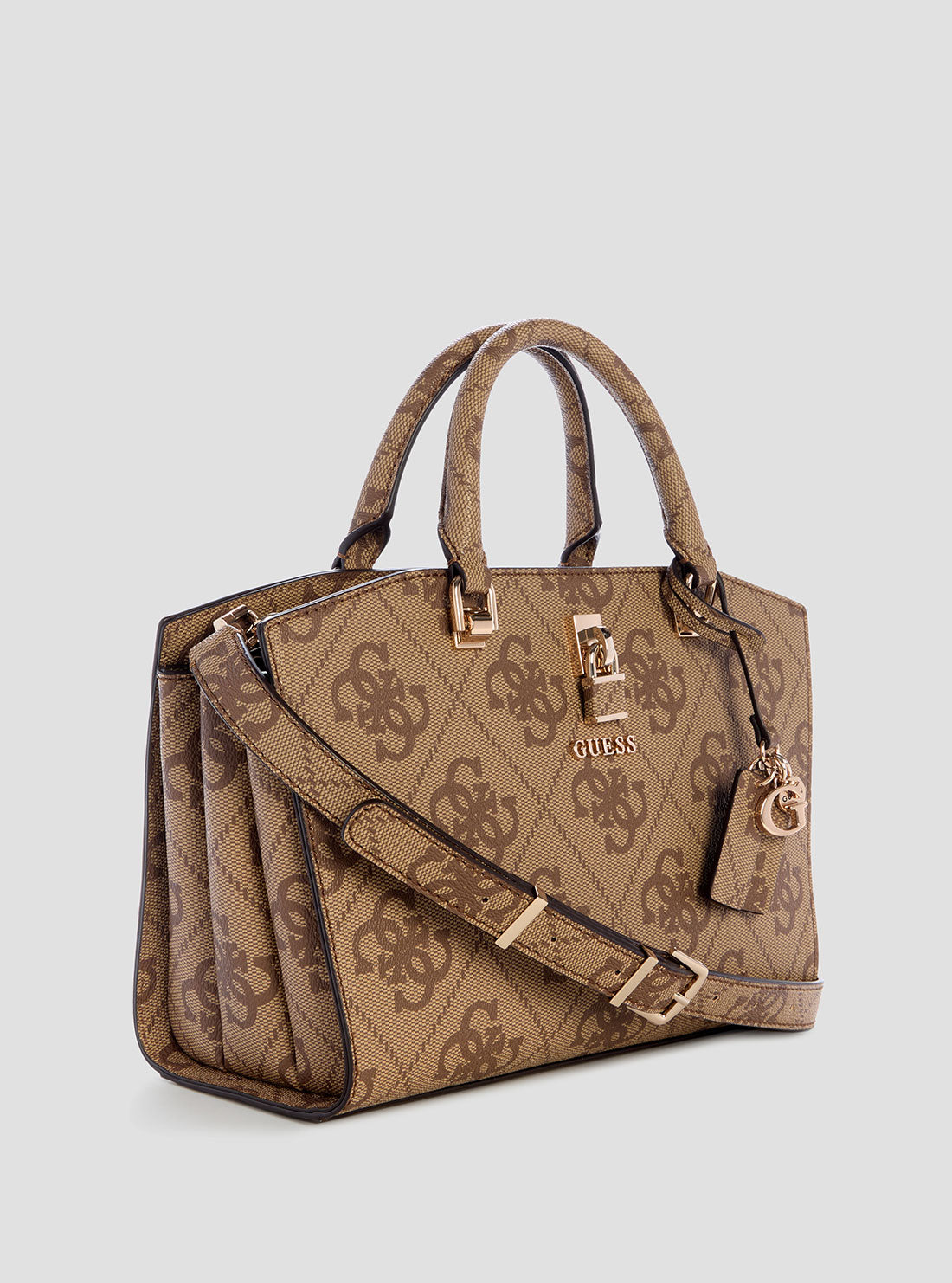 Stylish Brown Logo Queensland Satchel Bag for Women - Perfect for Work, Travel & Everyday Use