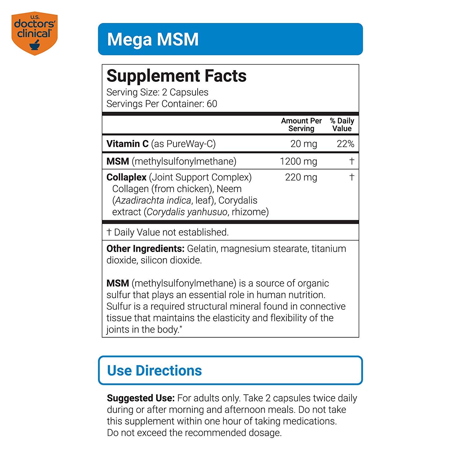 Premium MSM Supplement for Joint Support - with Vitamin C, Collagen & Neem | Supports Cartilage, Tendon & Ligament Health | 120 Capsules (1 Month Supply) | Ideal for Athletes, Seniors & Active Lifestyles