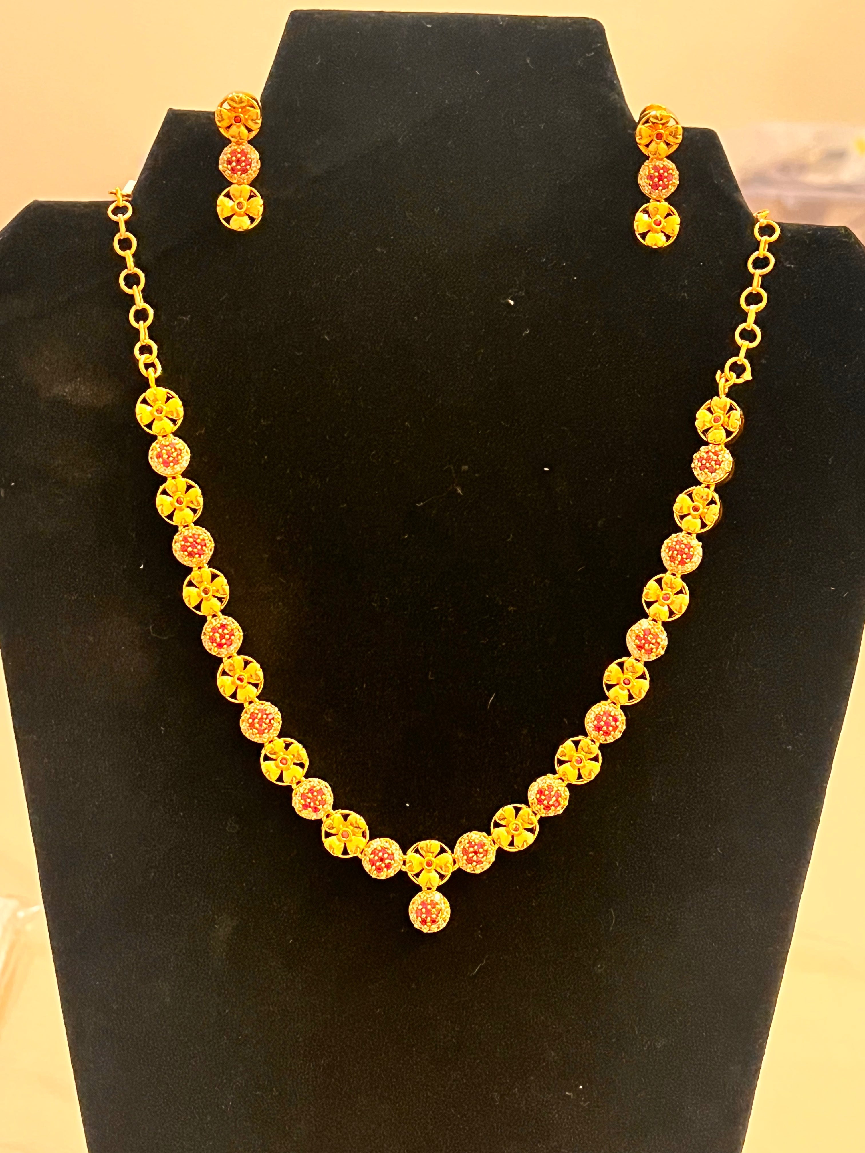 Elegant Gold Plated Pink Stone Flower Jewelry Set for Women - Perfect for Weddings, Parties & Special Occasions