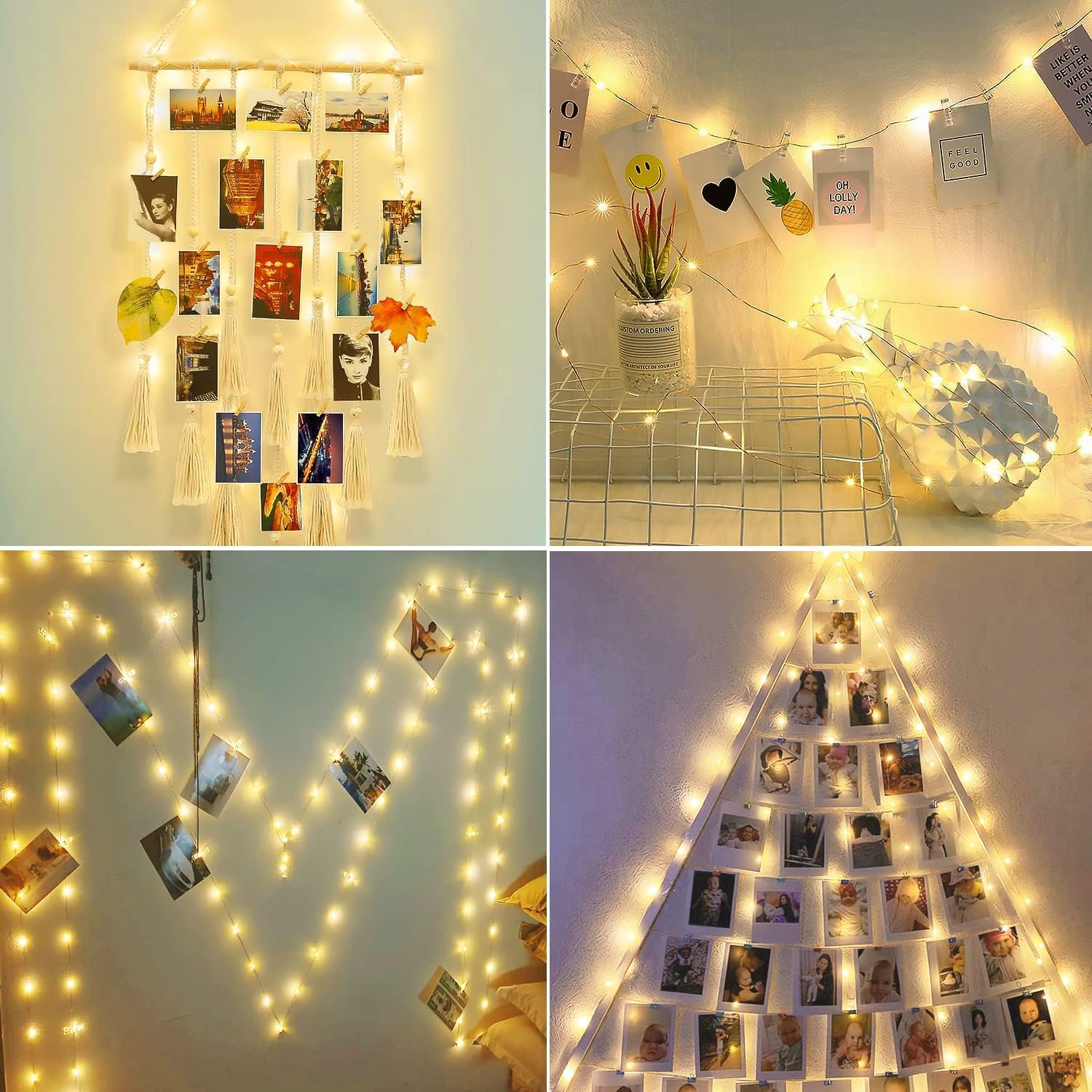 50 LED Photo Clip String Lights with Timer - 5M Battery Powered Fairy Lights with 30 Clips for Bedroom, Birthday, Wedding & Party Decor (Warm White) | Perfect for Wall Display, Photo Frames, Nursery, Christmas Tree & Outdoor Events