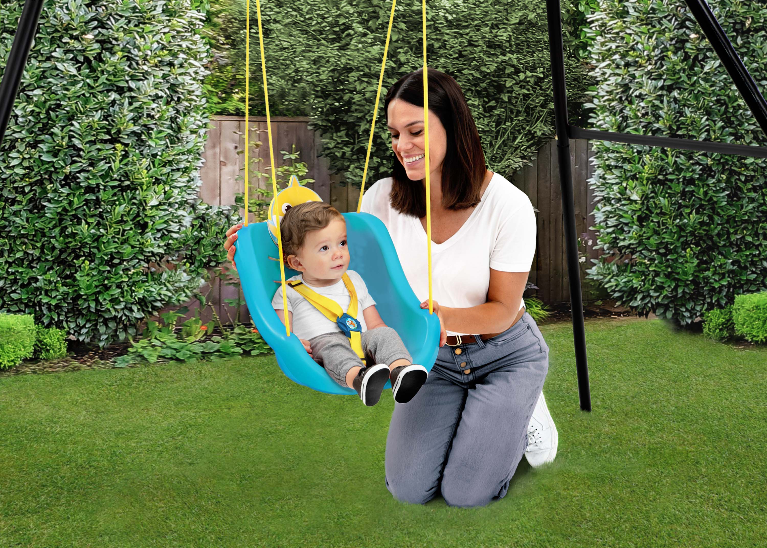 Baby Shark 2-in-1 Outdoor Kids Swing - Indoor & Backyard Play Set for Toddlers & Children
