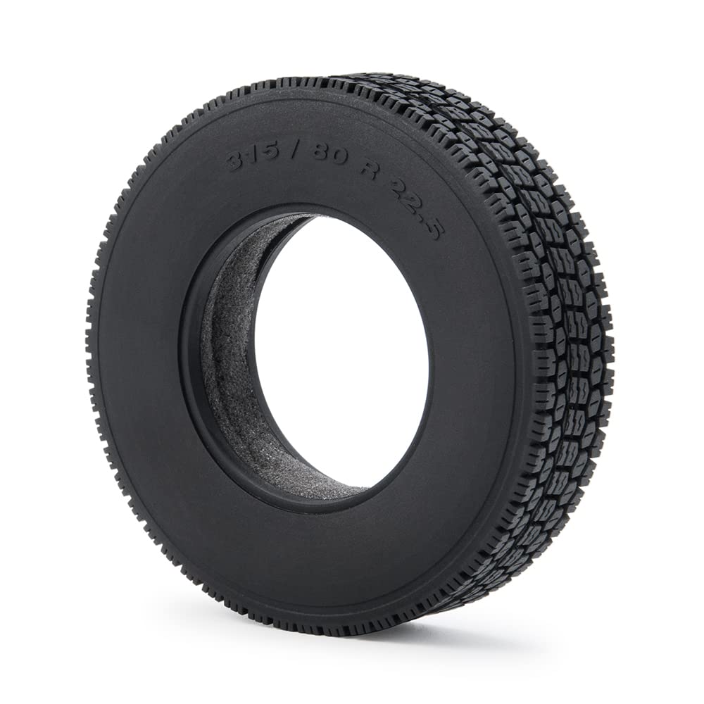 BAIJAC Front & Rear Rubber Tires 315/80 R 22.5 for Tamiya 1:14 RC Trailer Tractor Truck - Heavy Duty Upgrade Parts (1PC) - Perfect for Off-Road RC Truck Racing & Scale Model Customization
