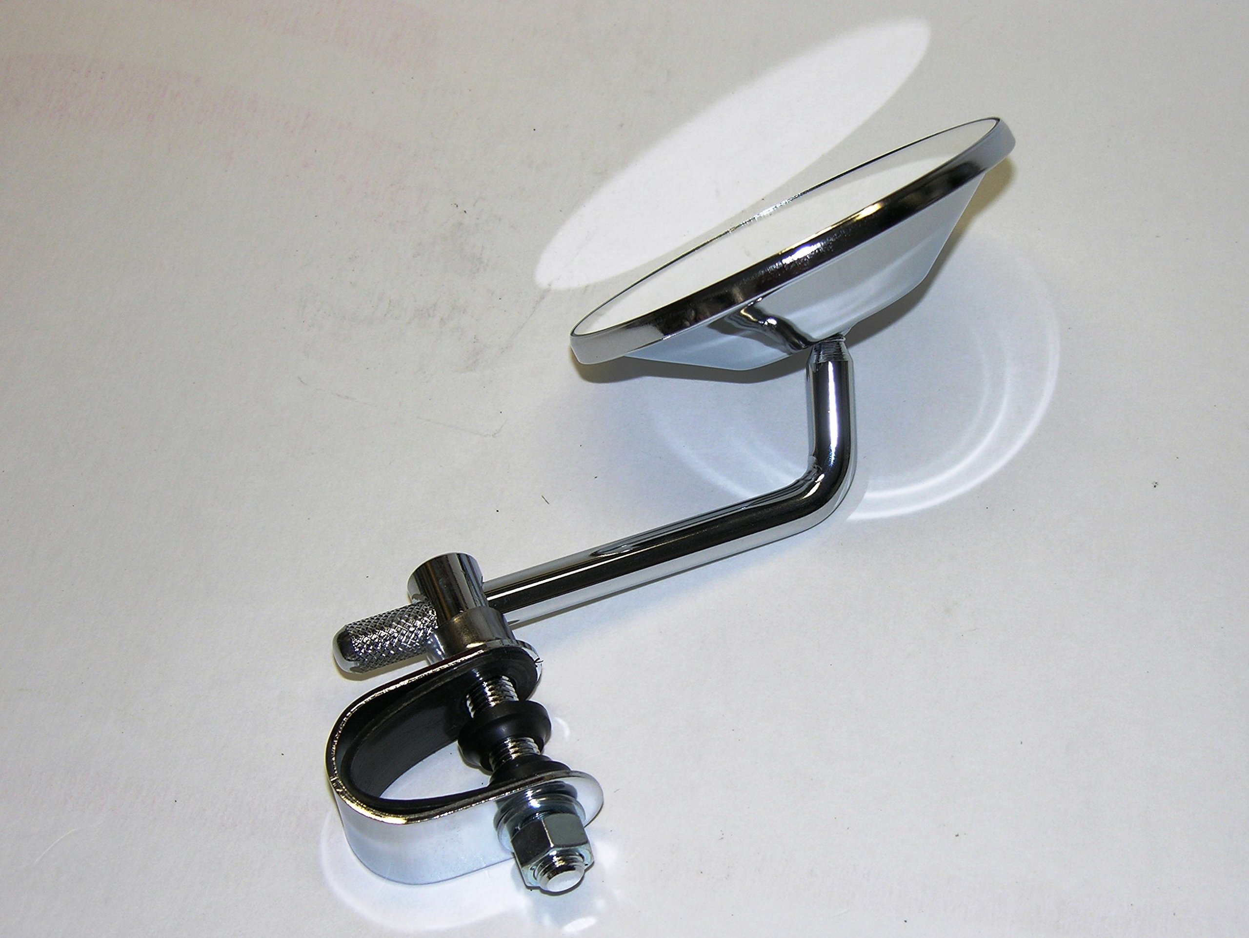 Universal Fit Chrome 4 Inch Clamp-on Motorcycle Mirror - Compatible with 7/8