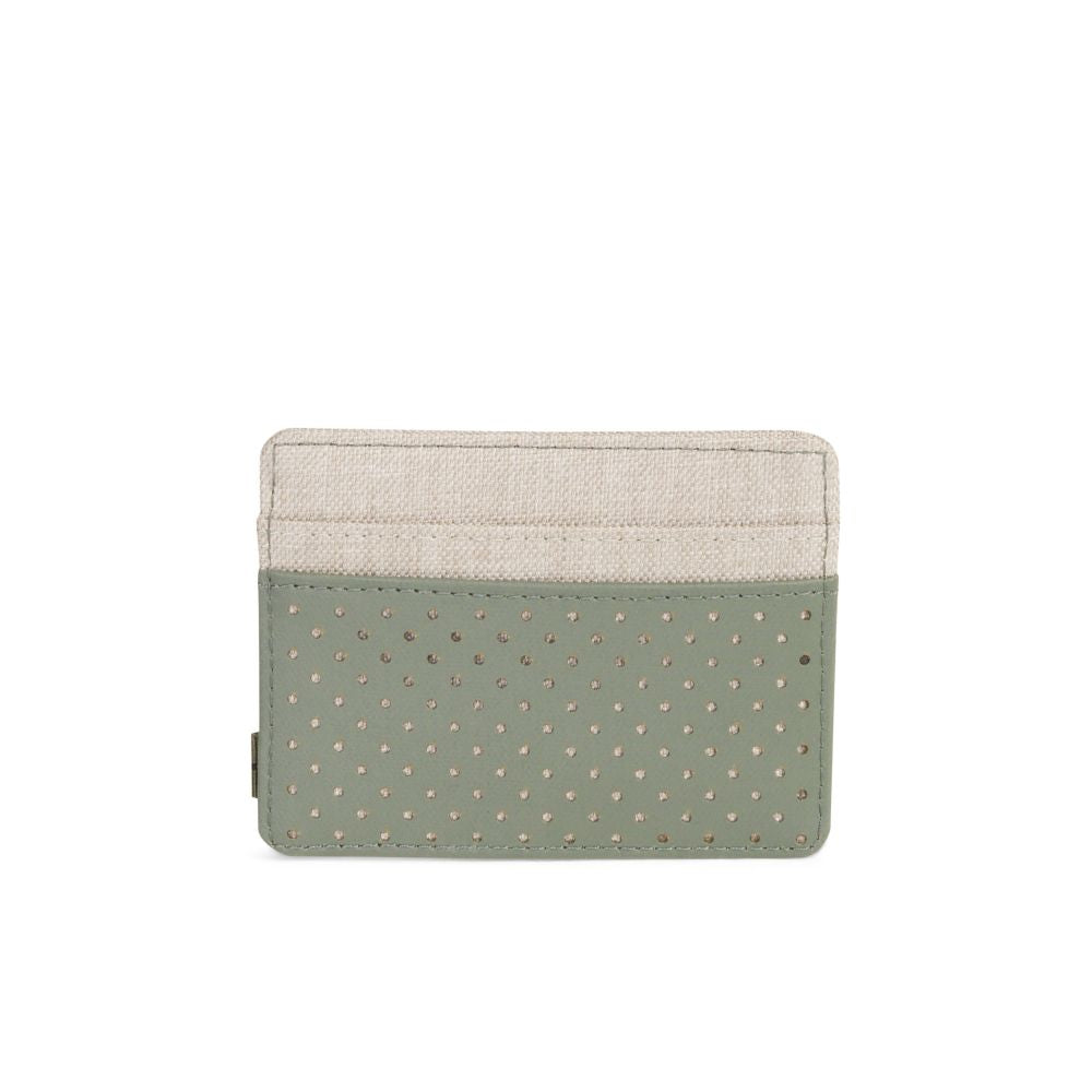 Herschel Aspect Collection Charlie Wallet - Light Khaki Crosshatch/Forest Night - Slim RFID Blocking Bifold Wallet for Men & Women - Perfect for Travel, Work & Everyday Use