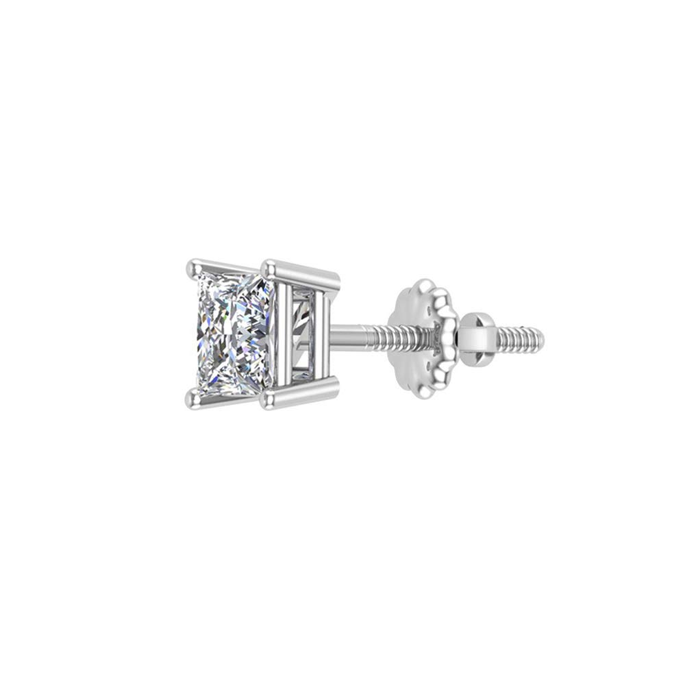 Men's Stud Earrings - 0.38ctw Princess Cut Diamond for Gifts & Parties