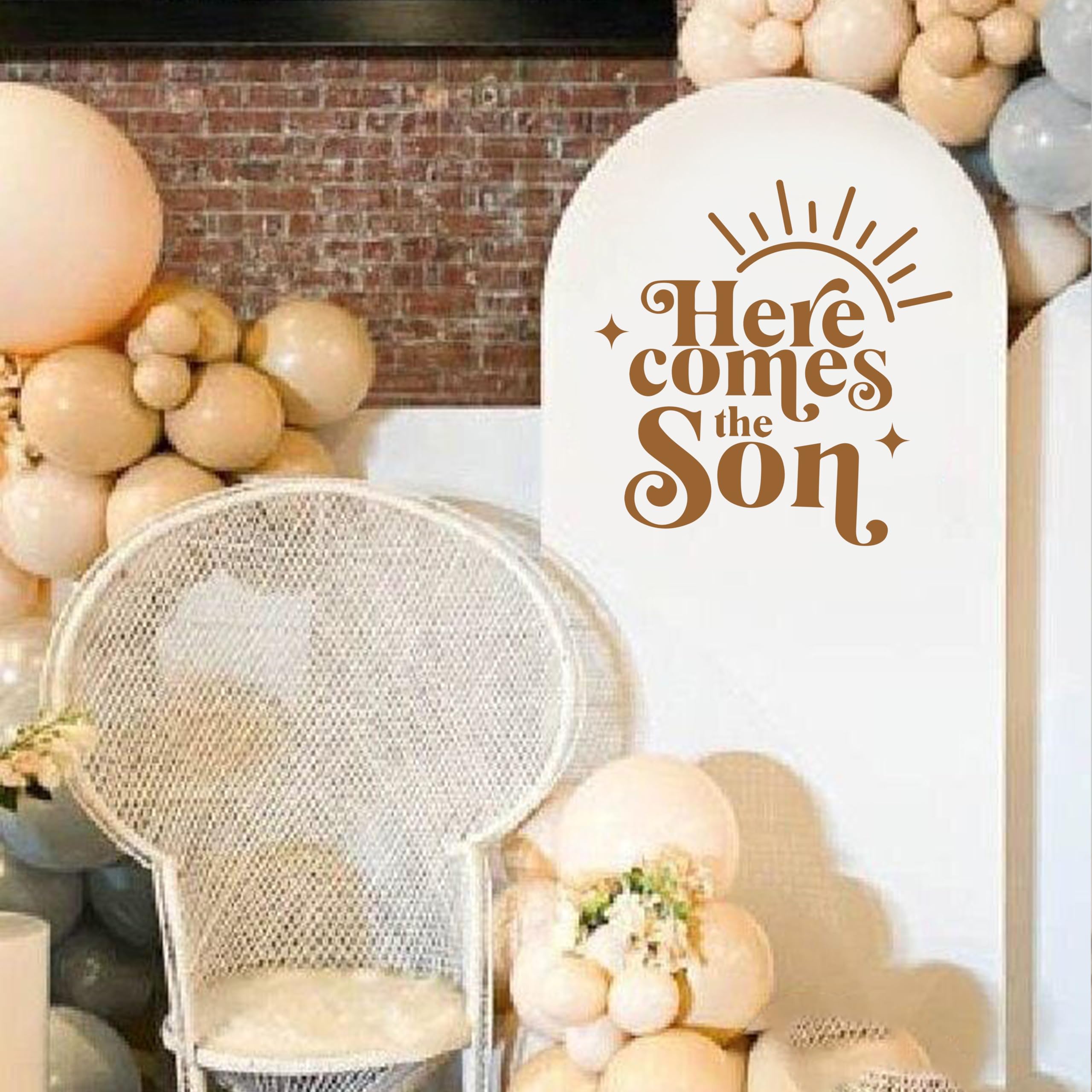 Here Comes The Son/Sun Baby Shower Wall Decor - Blue Boy Baby Shower Party Decorations, Newborn Photo Props, It's A Boy Banner for Nursery & Gender Reveal Celebrations - Perfect for Baby Showers, Birth Announcements, and First Birthday Parties
